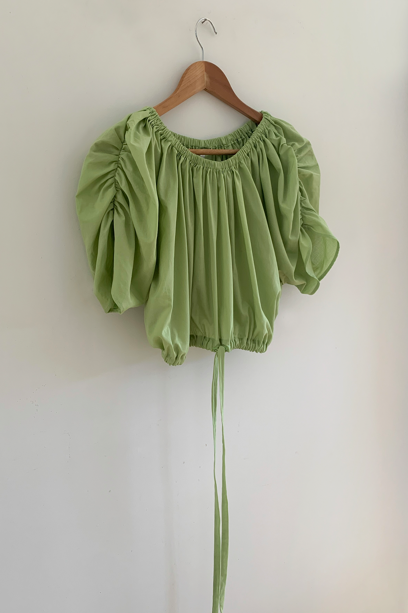 Bloom Cropped SS Blouse in Lime