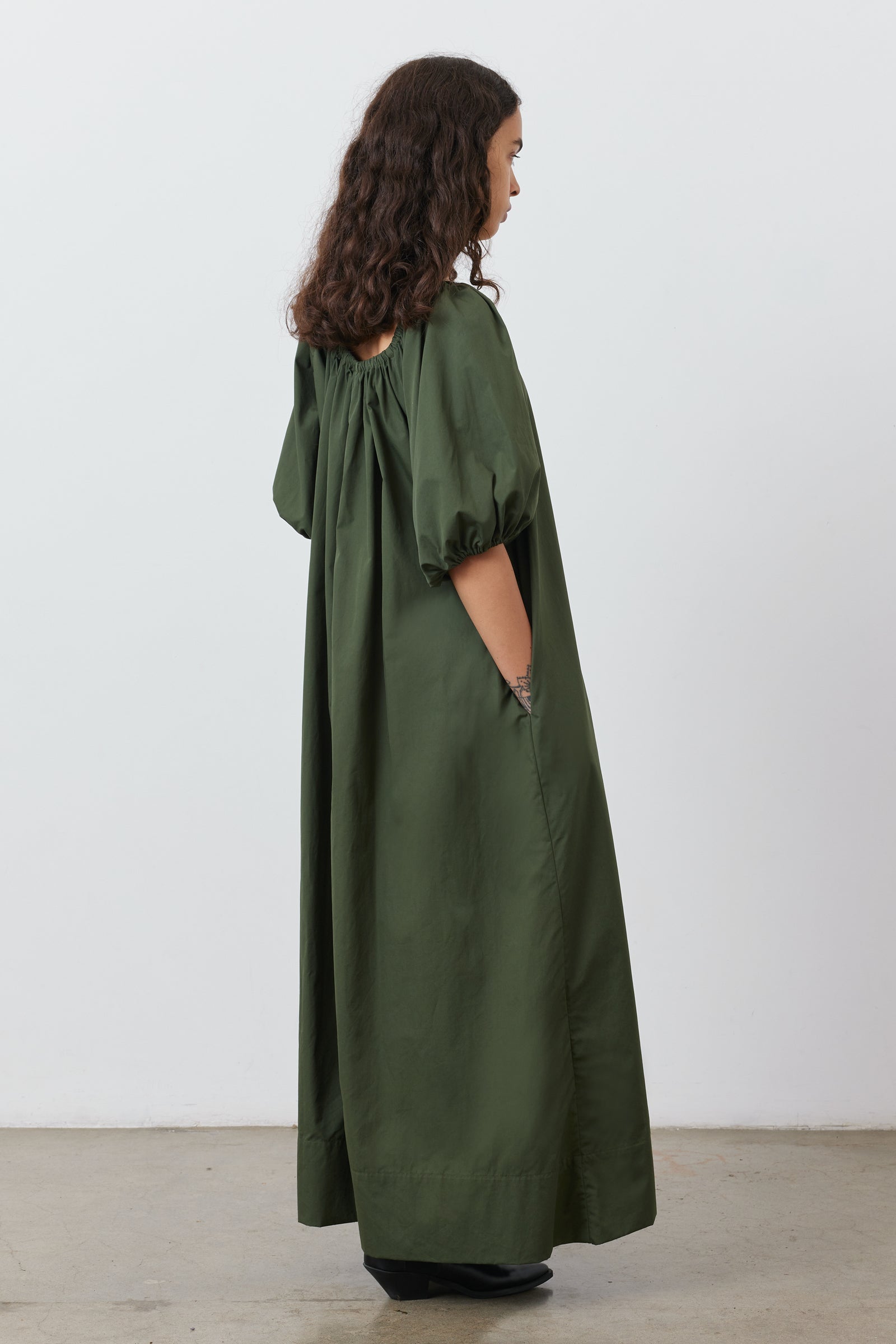 Bloom SS Maxi Dress in Forest