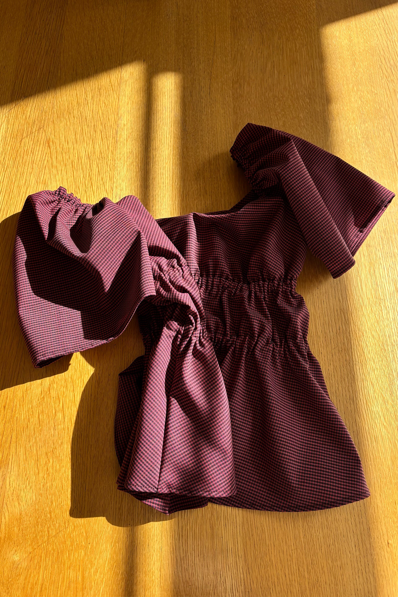 Bodice Top in Rose Gingham (Last one)