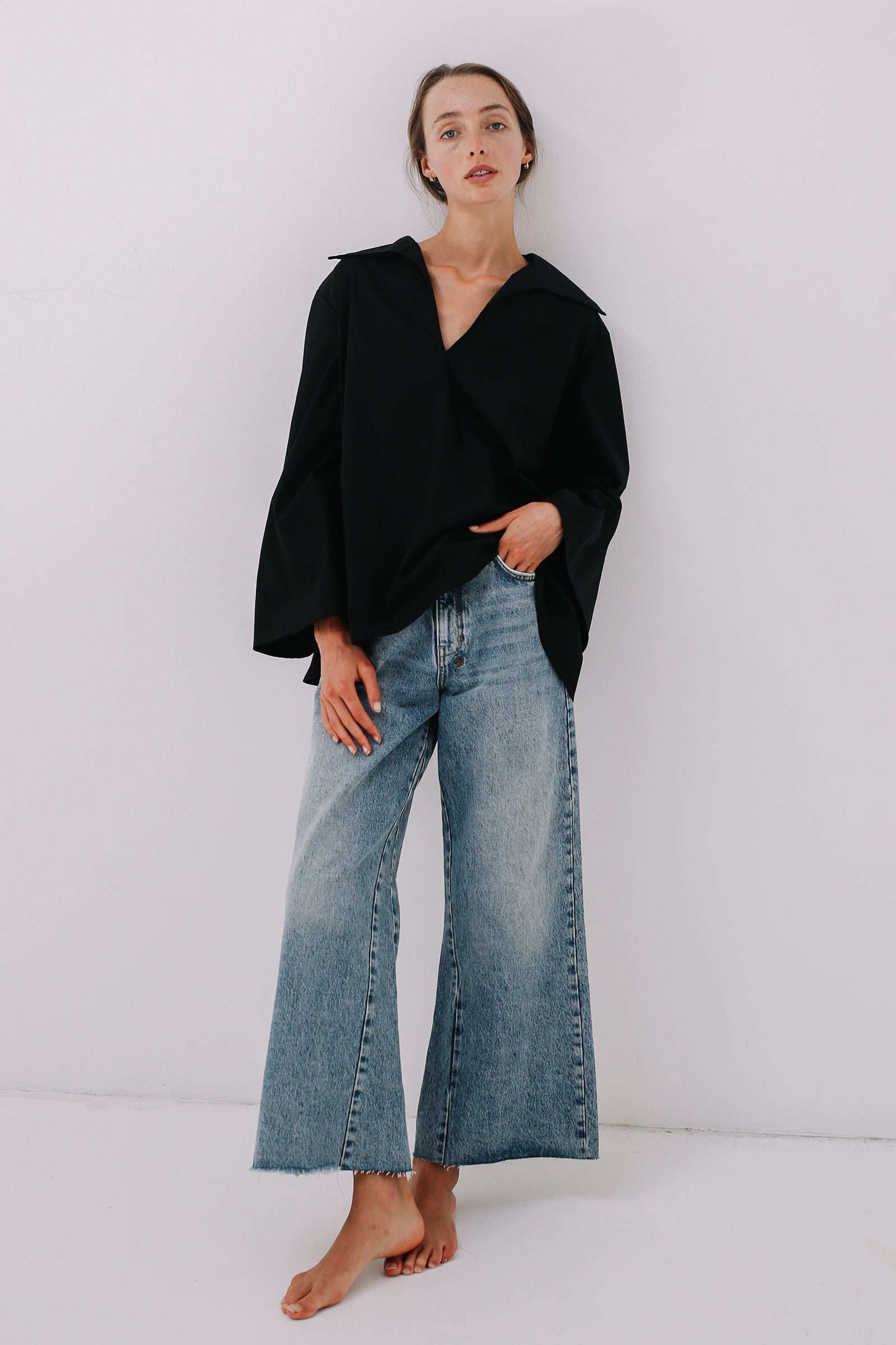 Polo Wool Jumper in Black