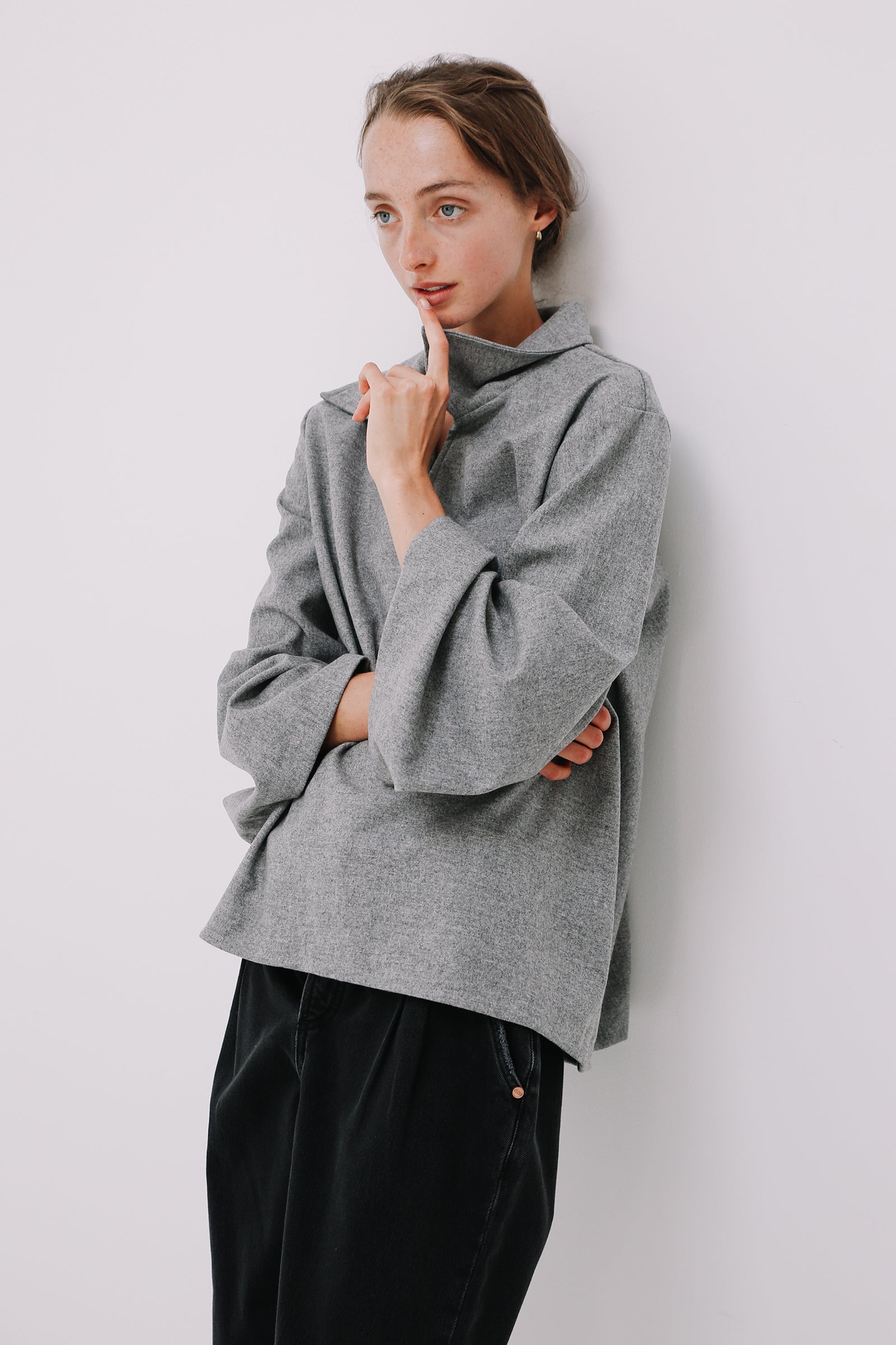 Polo Wool Jumper in Grey