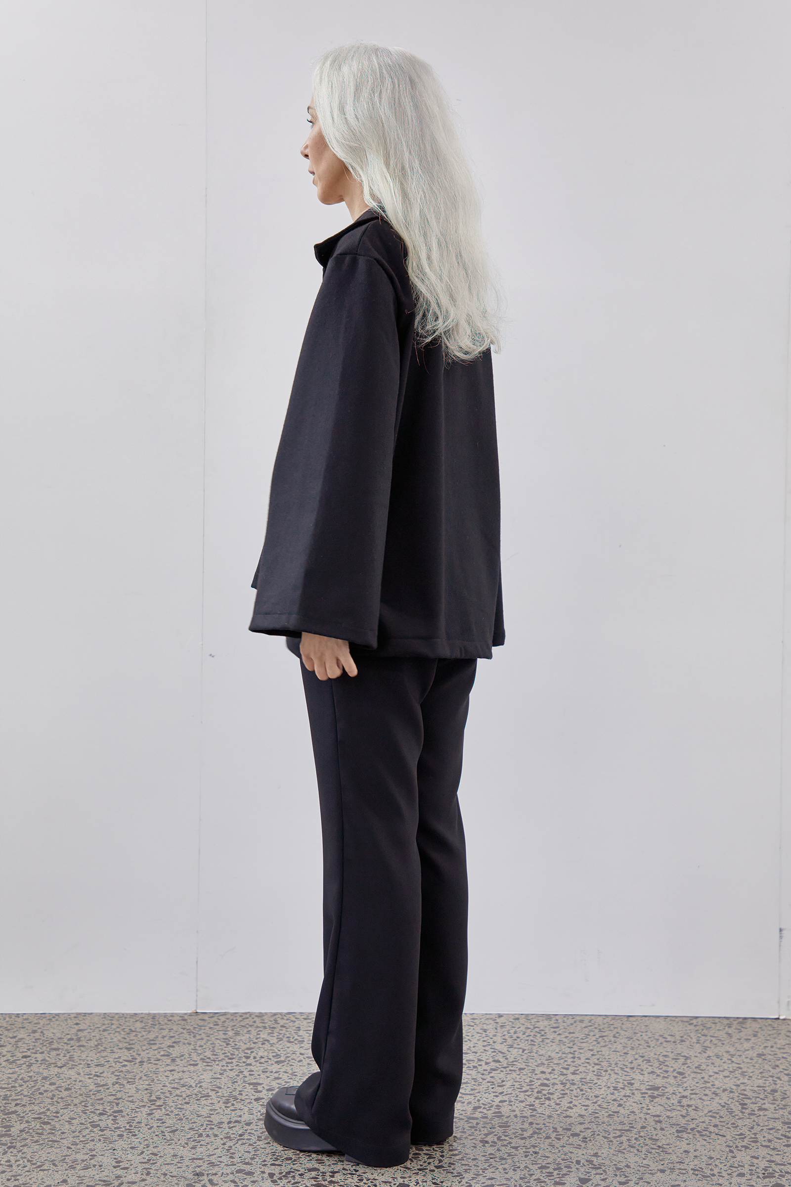 Polo Wool Jumper in Black