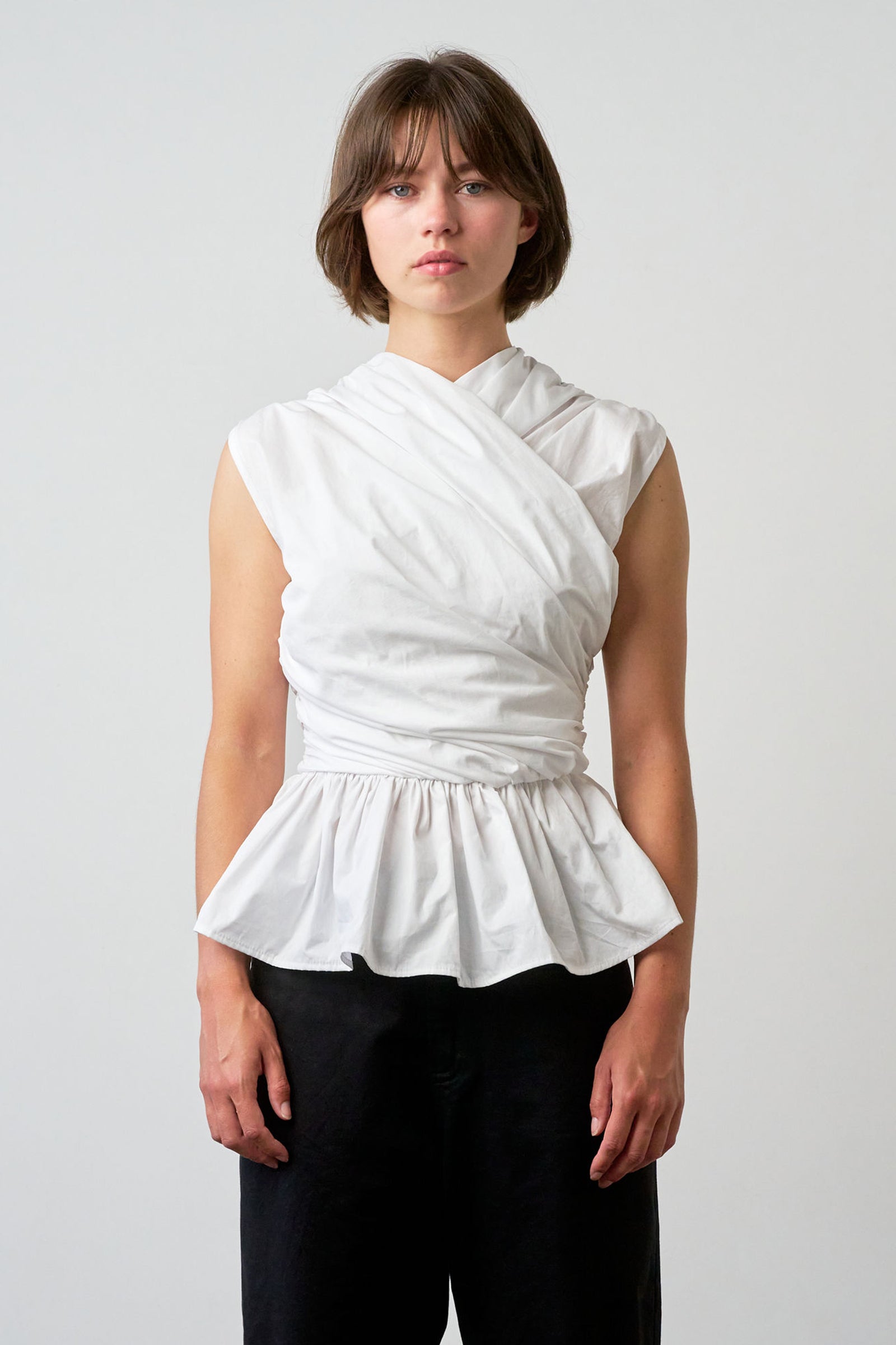 Wrap Bodice Deux Top in White