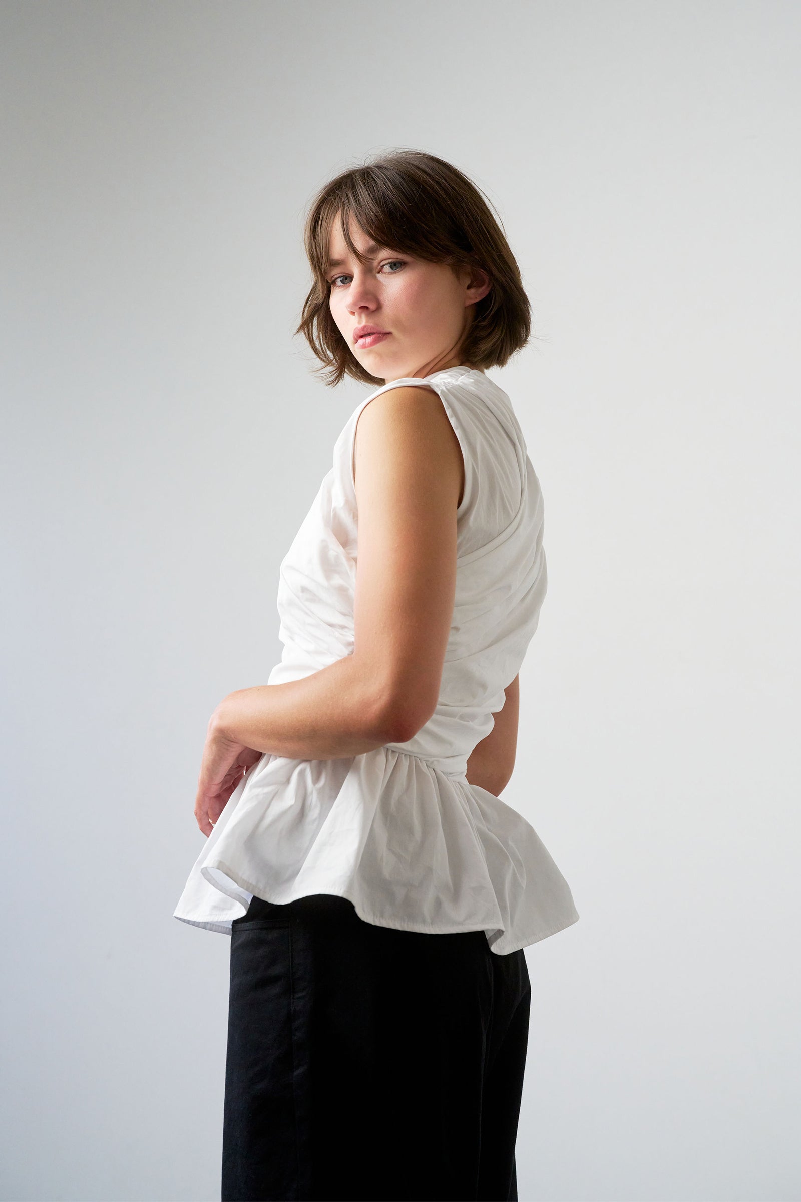 Wrap Bodice Deux Top in White