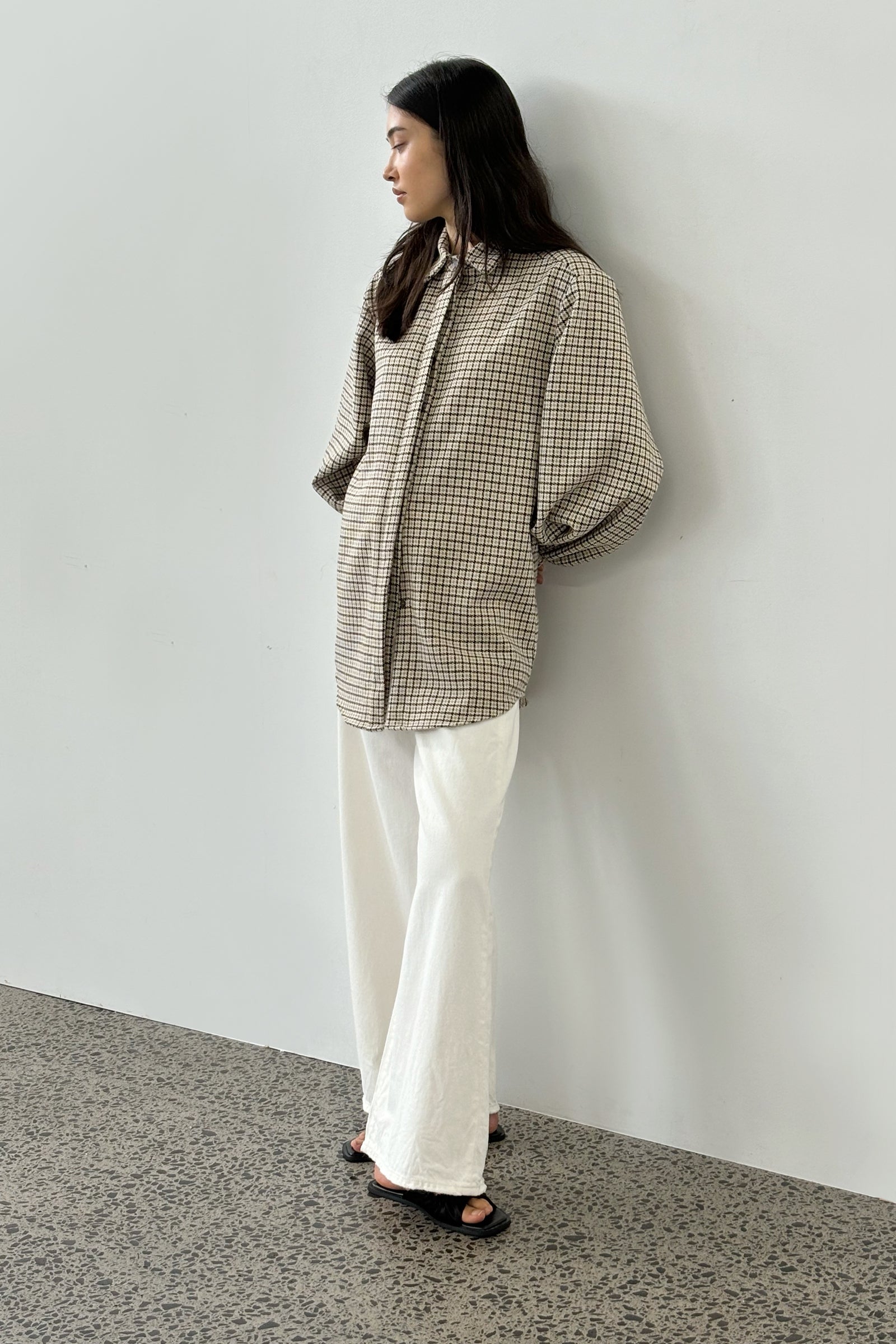 Mes Wool Overshirt in Tweed Check