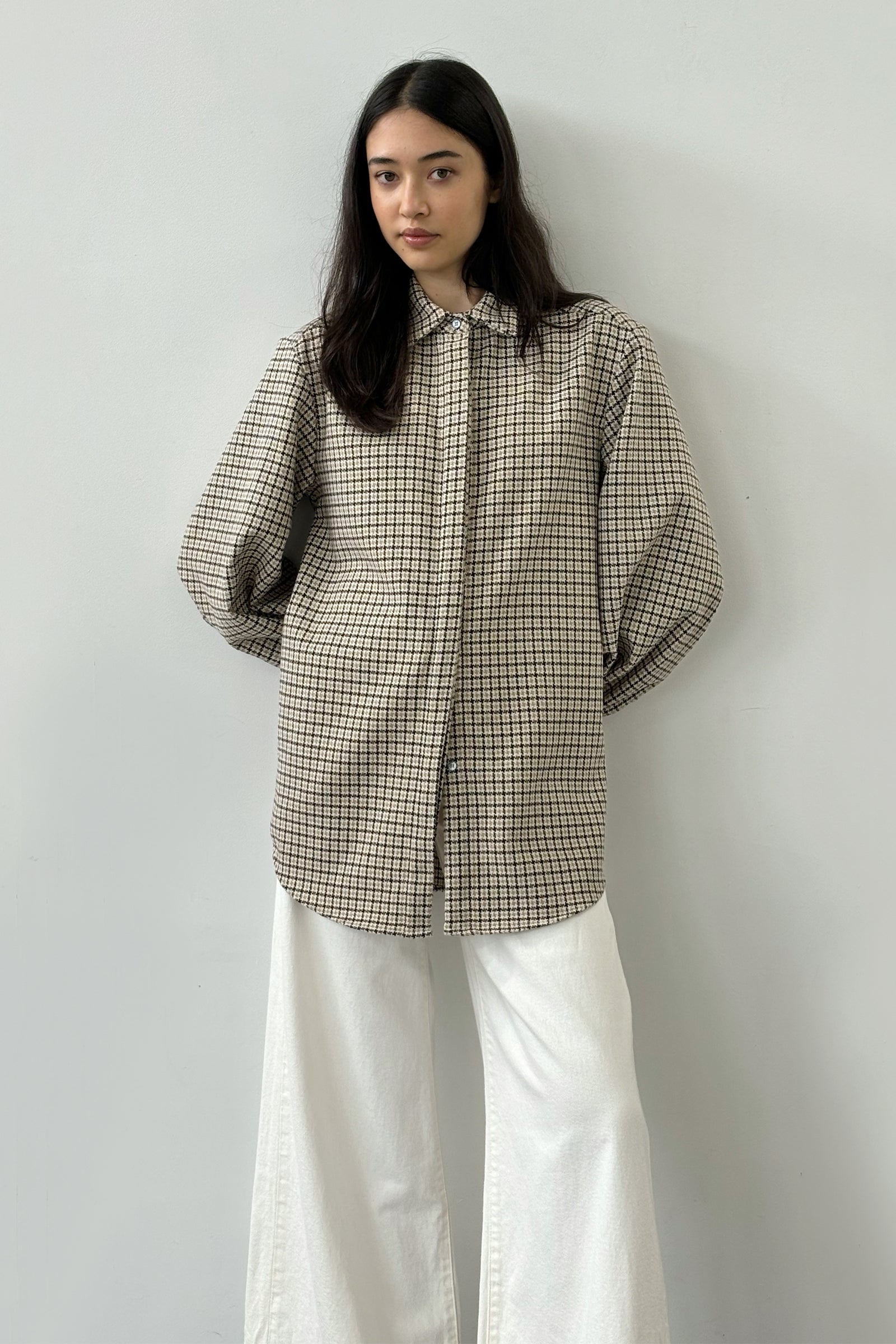 Mes Wool Overshirt in Tweed Check