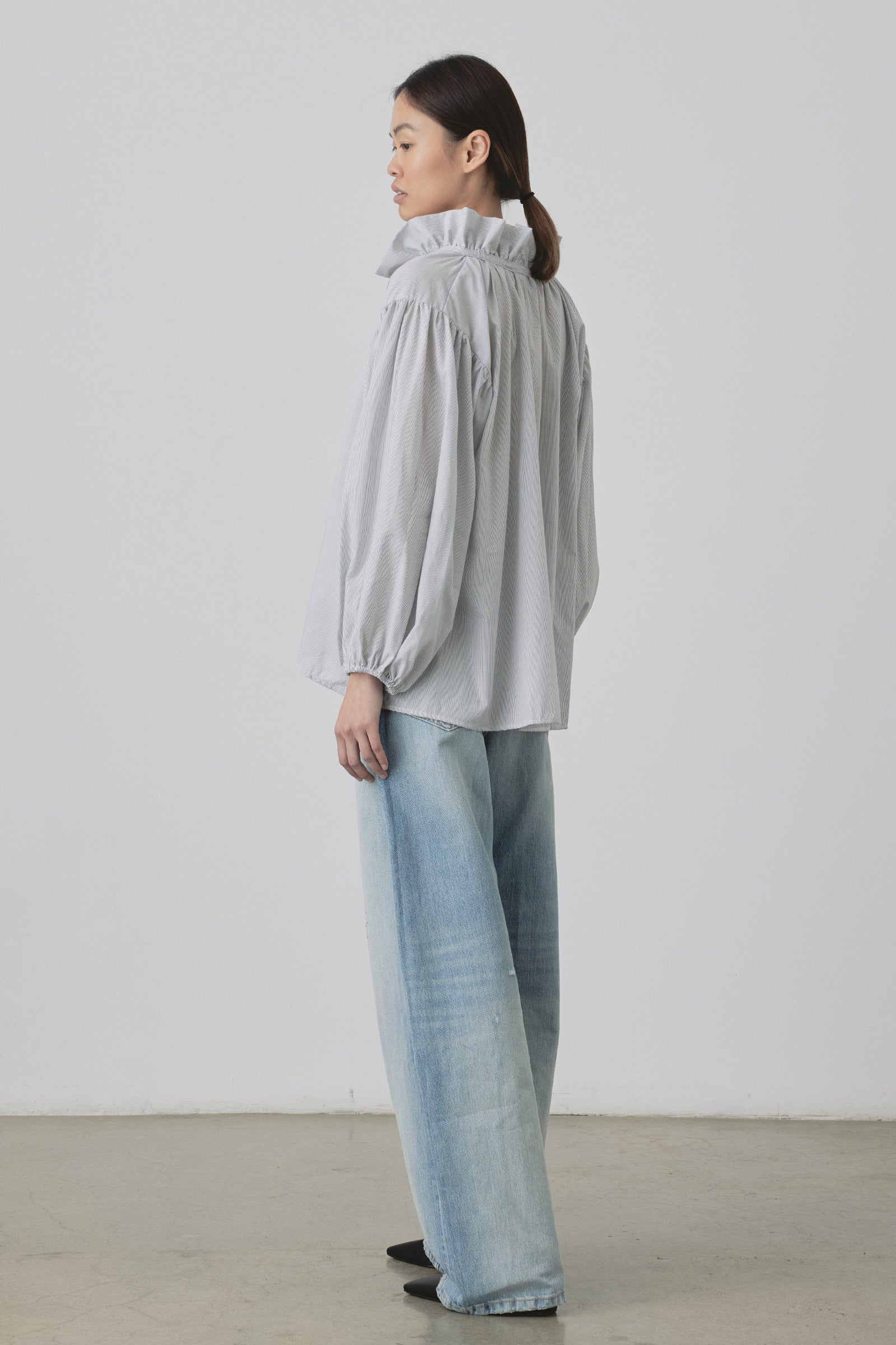 Nonna Blouse in Micro Stripe