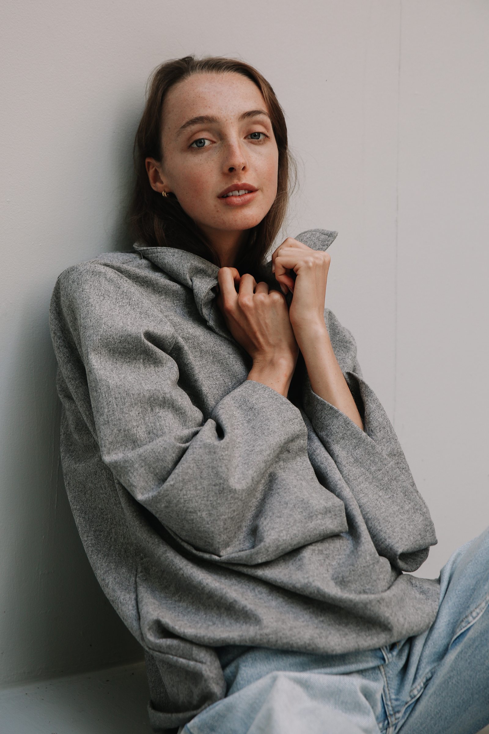 Polo Wool Jumper in Grey