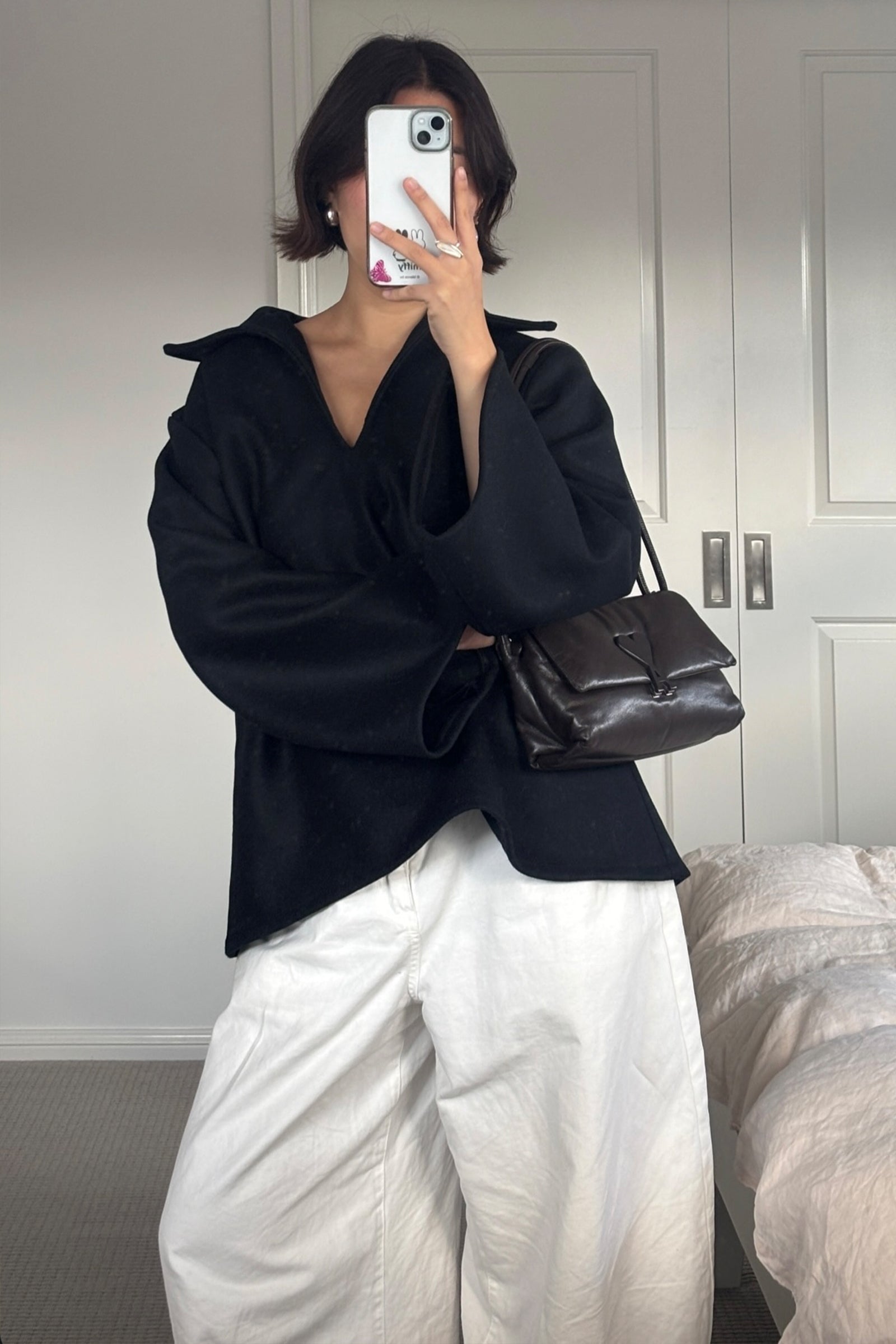 Polo Wool Jumper in Black