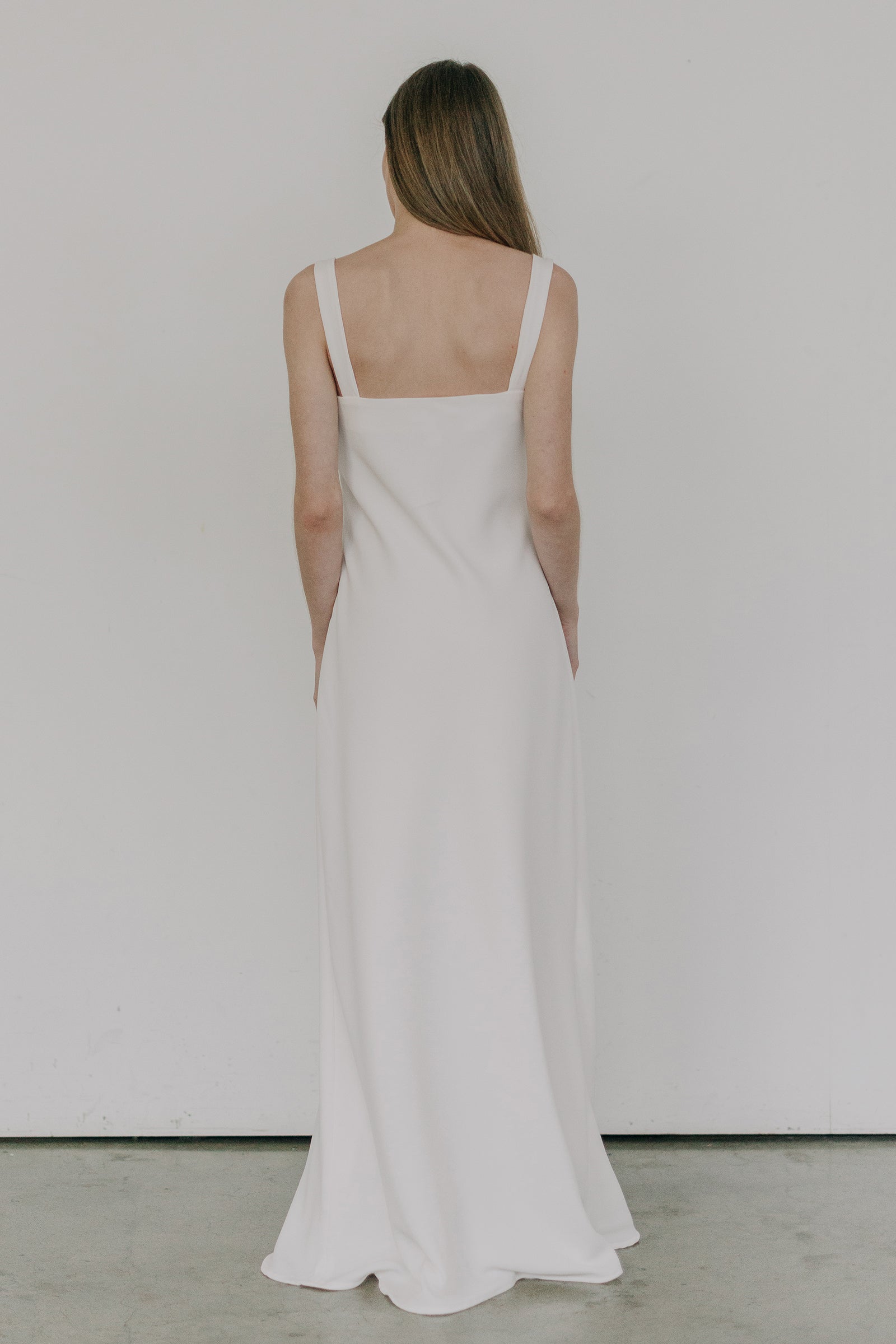 Sculpted Deux Long Slip Dress in Ivory