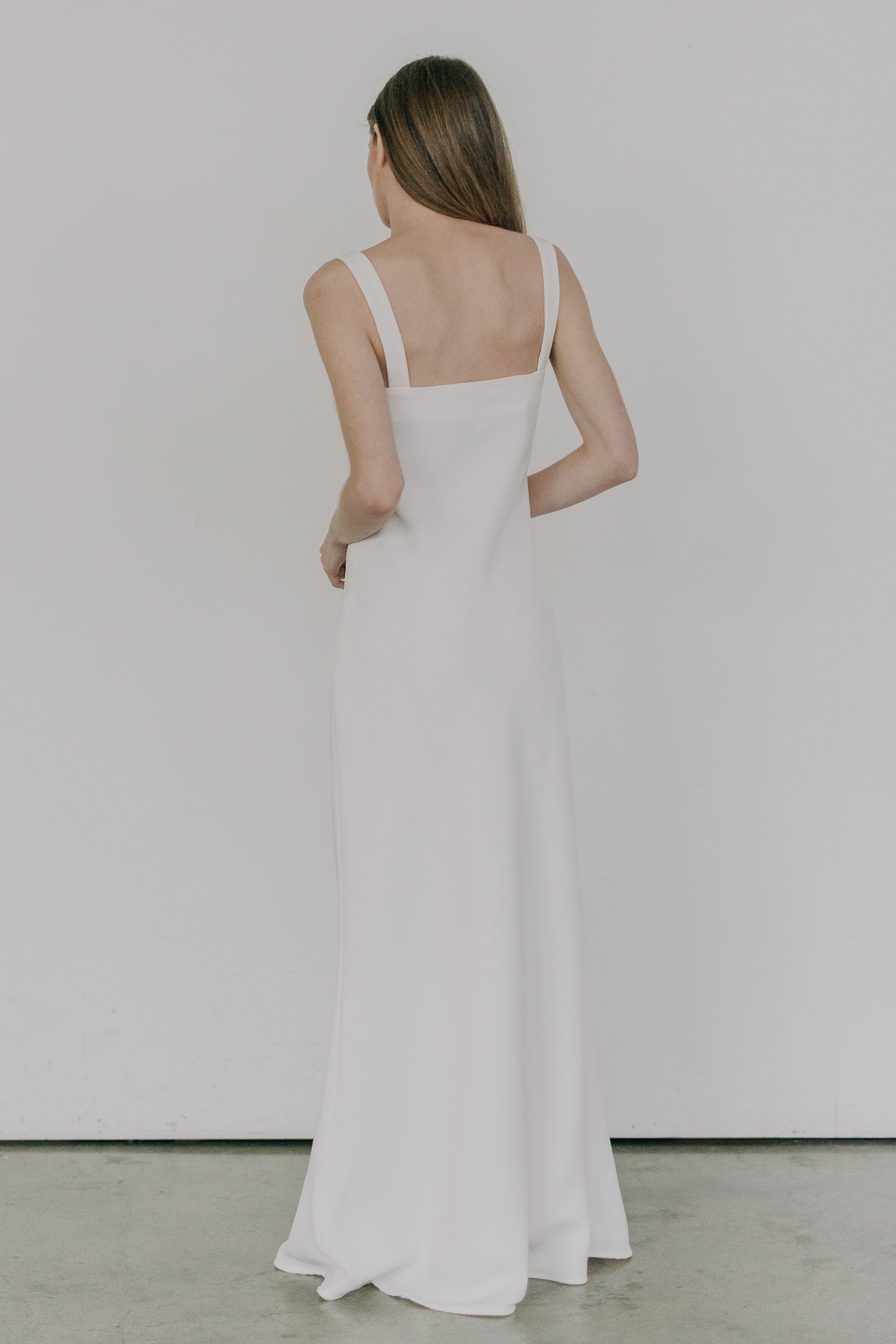 Sculpted Deux Long Slip Dress in Ivory