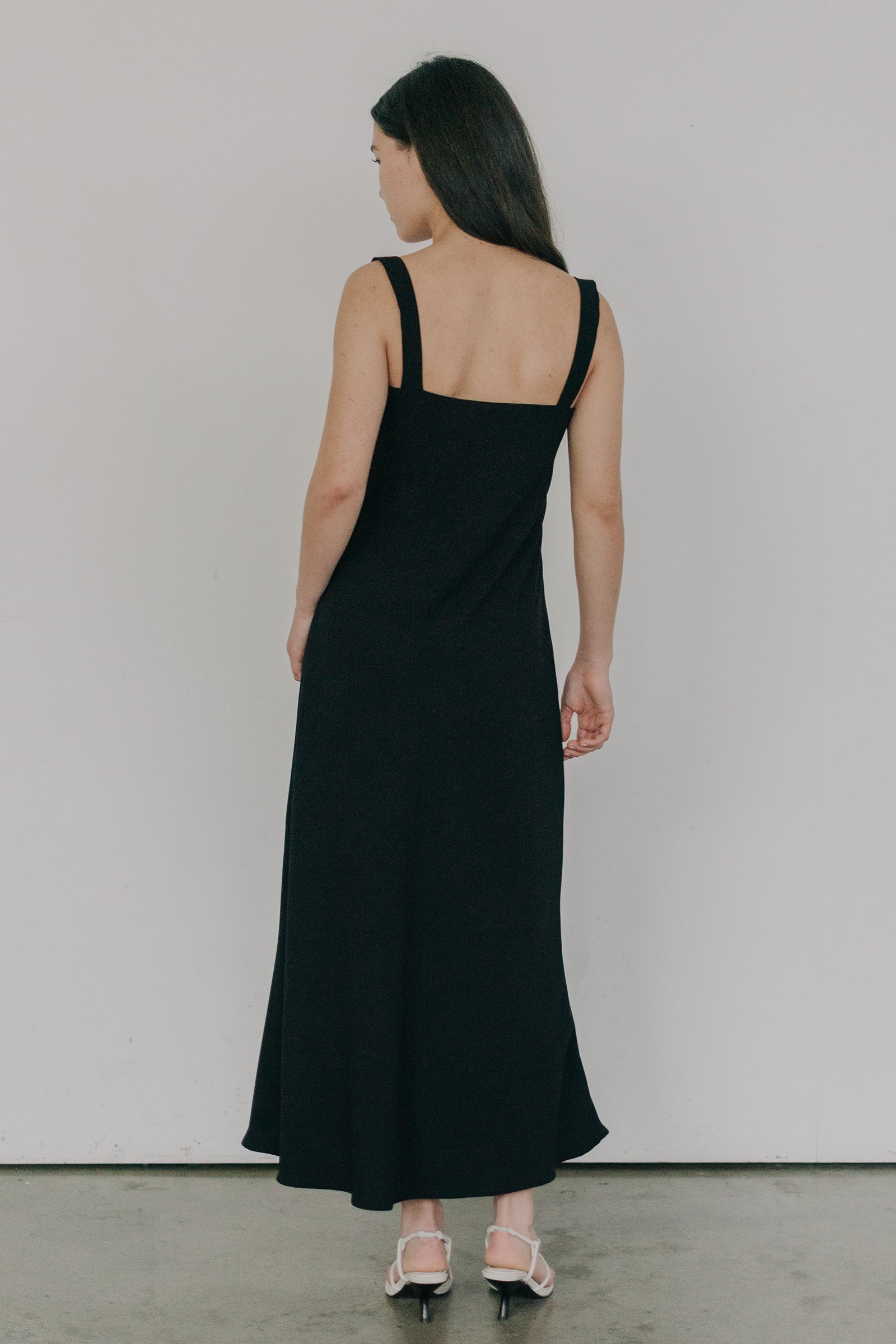 Sculpted Deux Slip Dress in Black