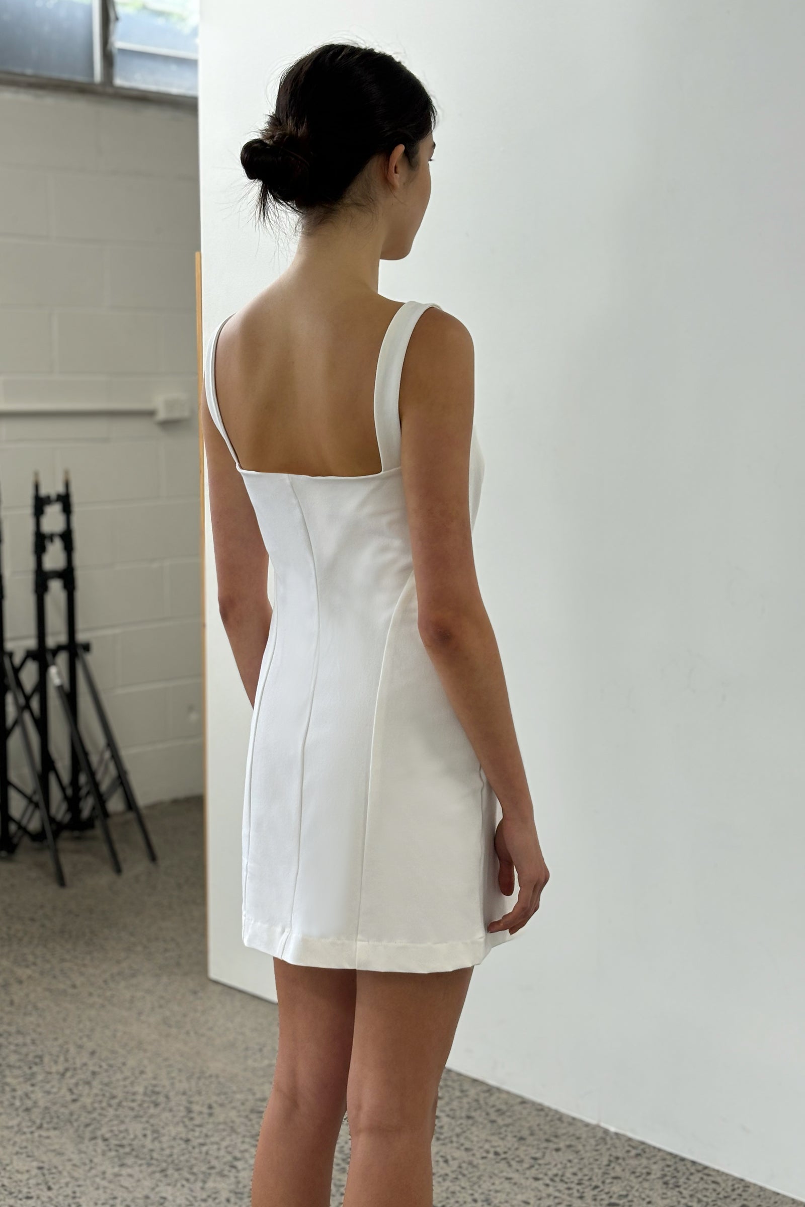 Sculpted Mini Dress in White