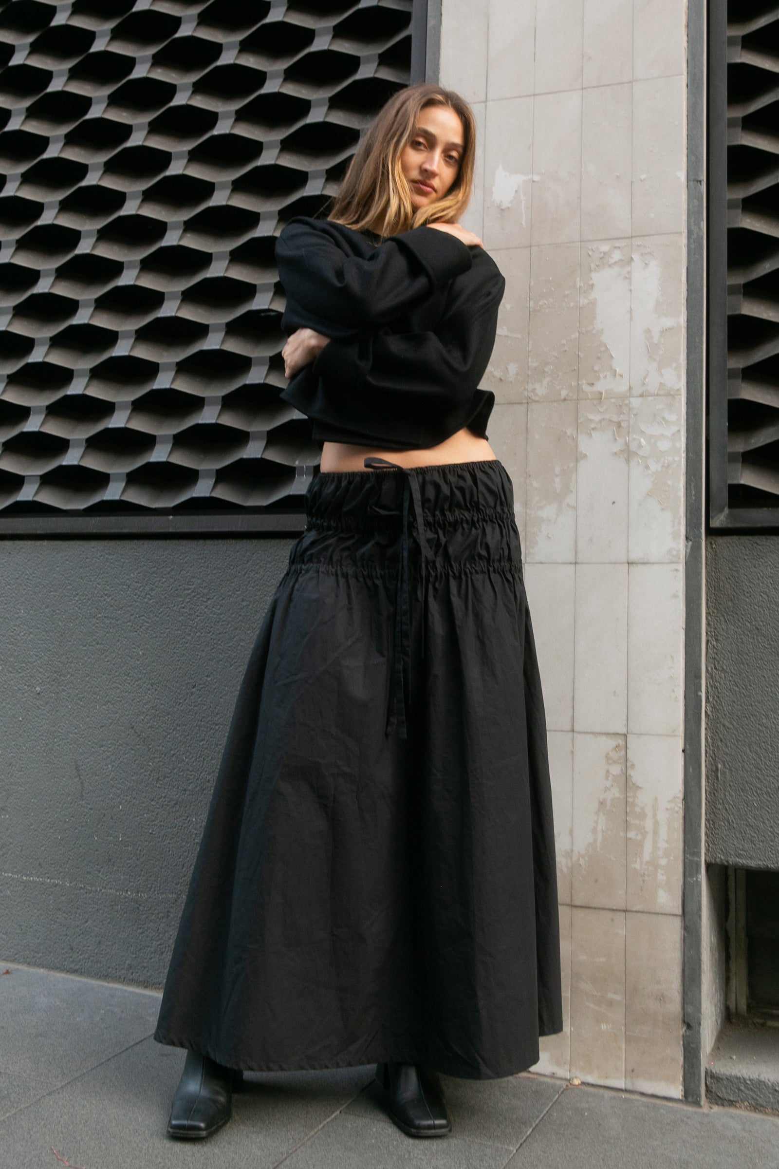 Tier Maxi Skirt in Black