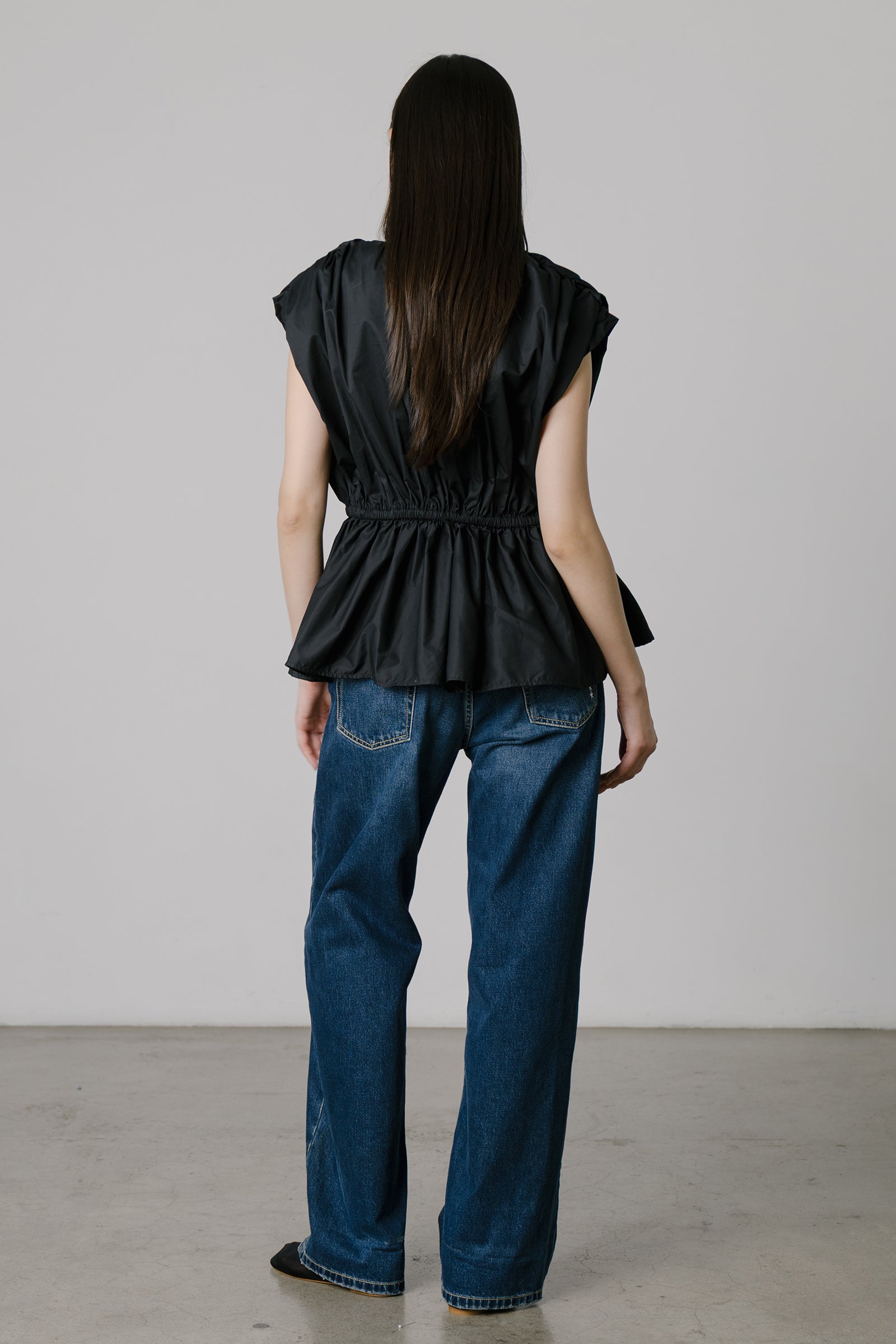 Vienna Gathered Top in Black