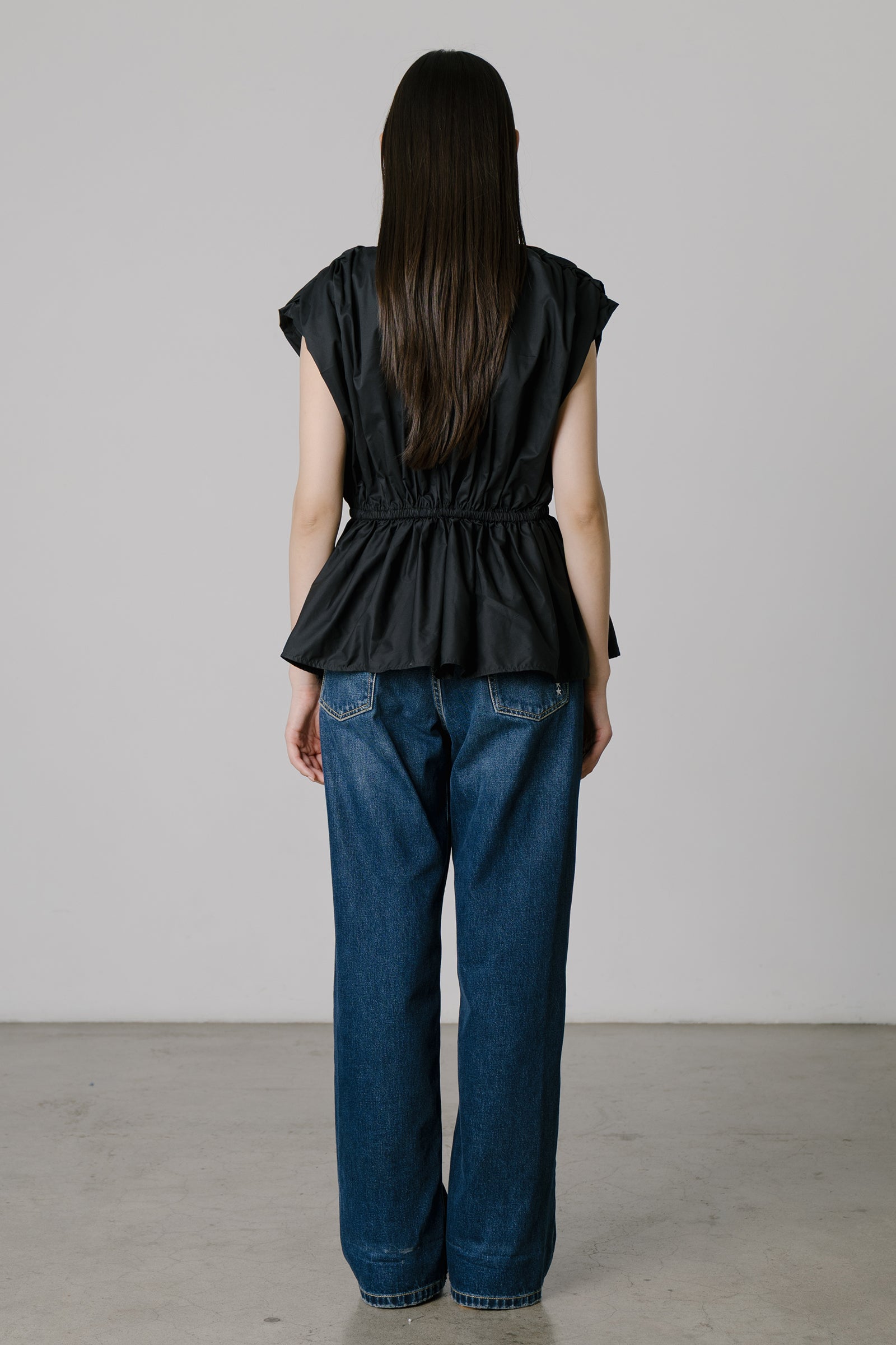 Vienna Gathered Top in Black