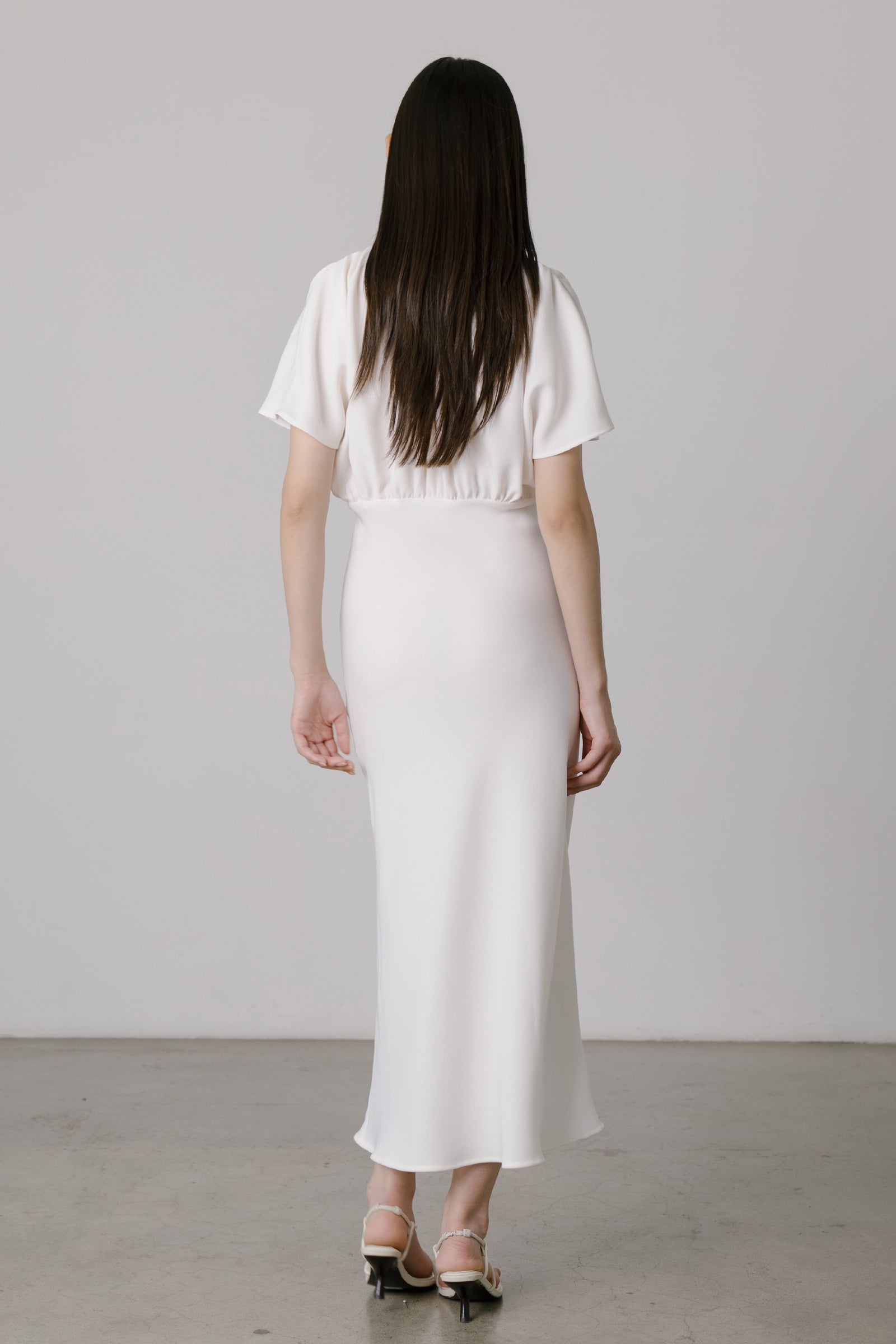 Vienna Relaxed Bias-cut Dress in Ivory