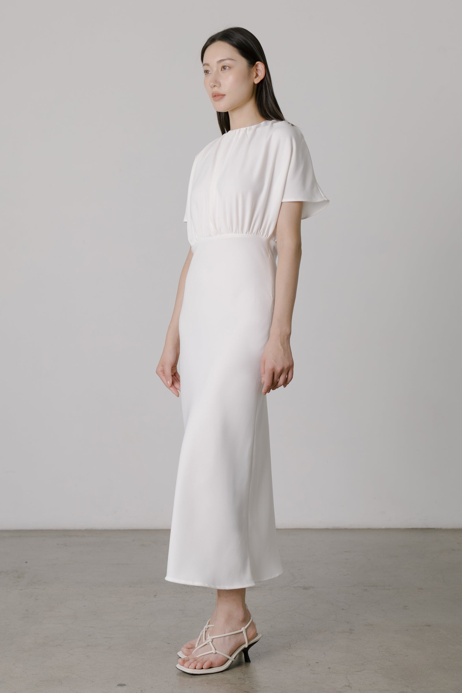 Vienna Relaxed Bias-cut Dress in Ivory