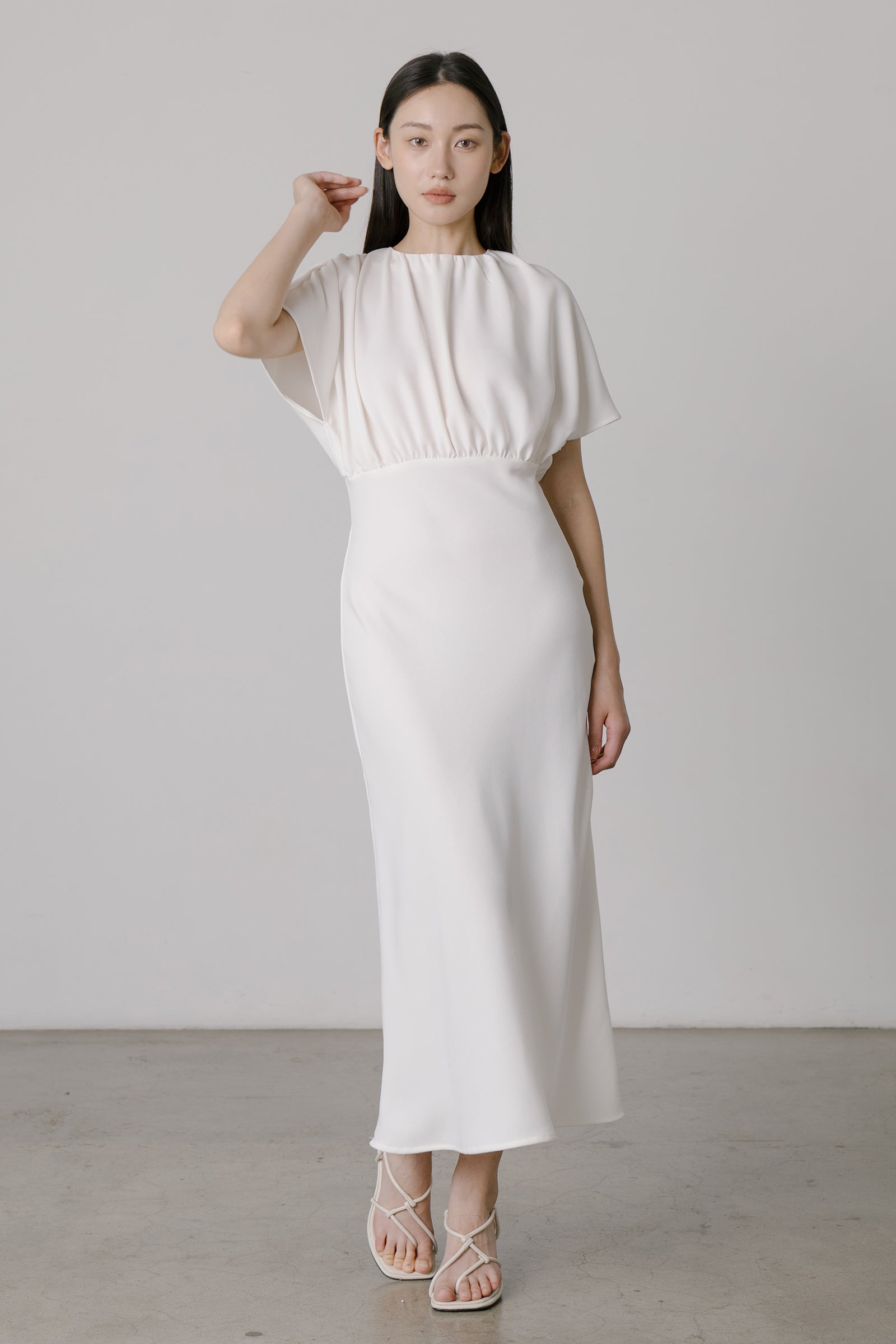 Vienna Relaxed Bias-cut Dress in Ivory