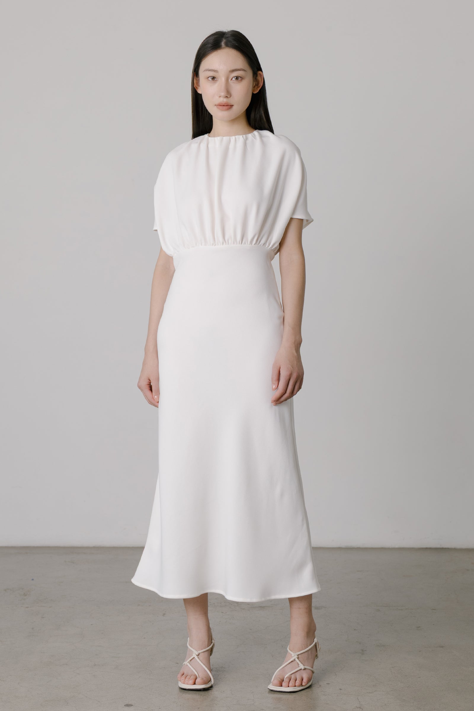 Vienna Relaxed Bias-cut Dress in Ivory