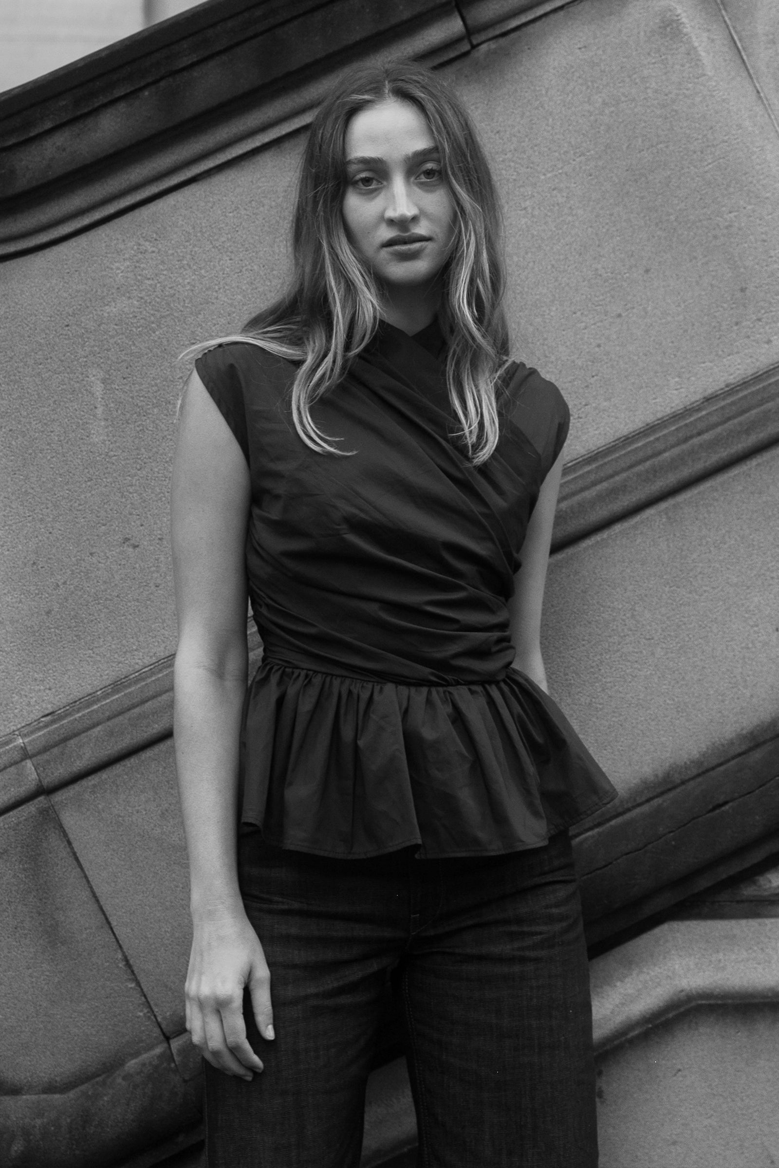 Wrap Bodice Deux Top in Black