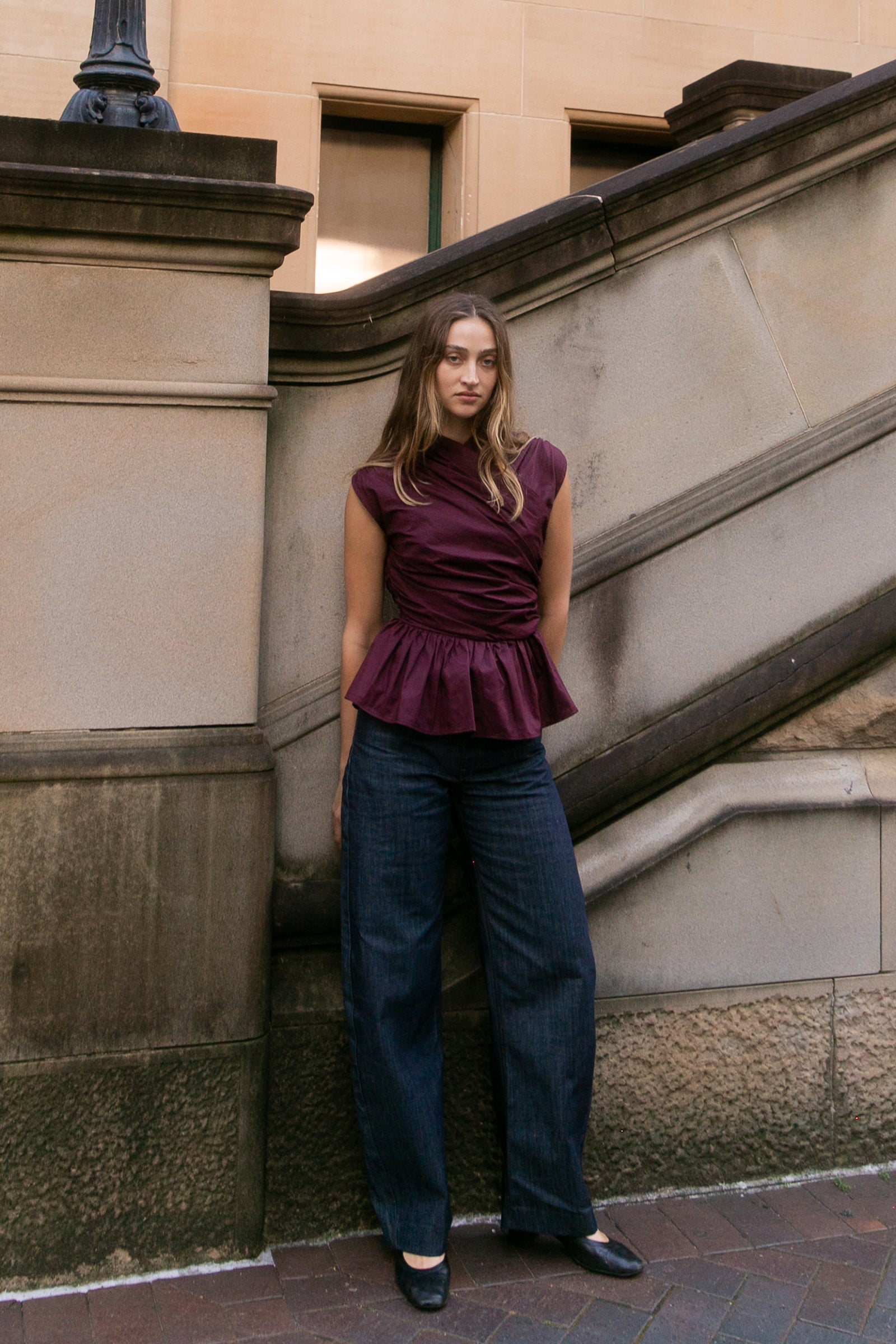 Wrap Bodice Deux Top in Burgundy