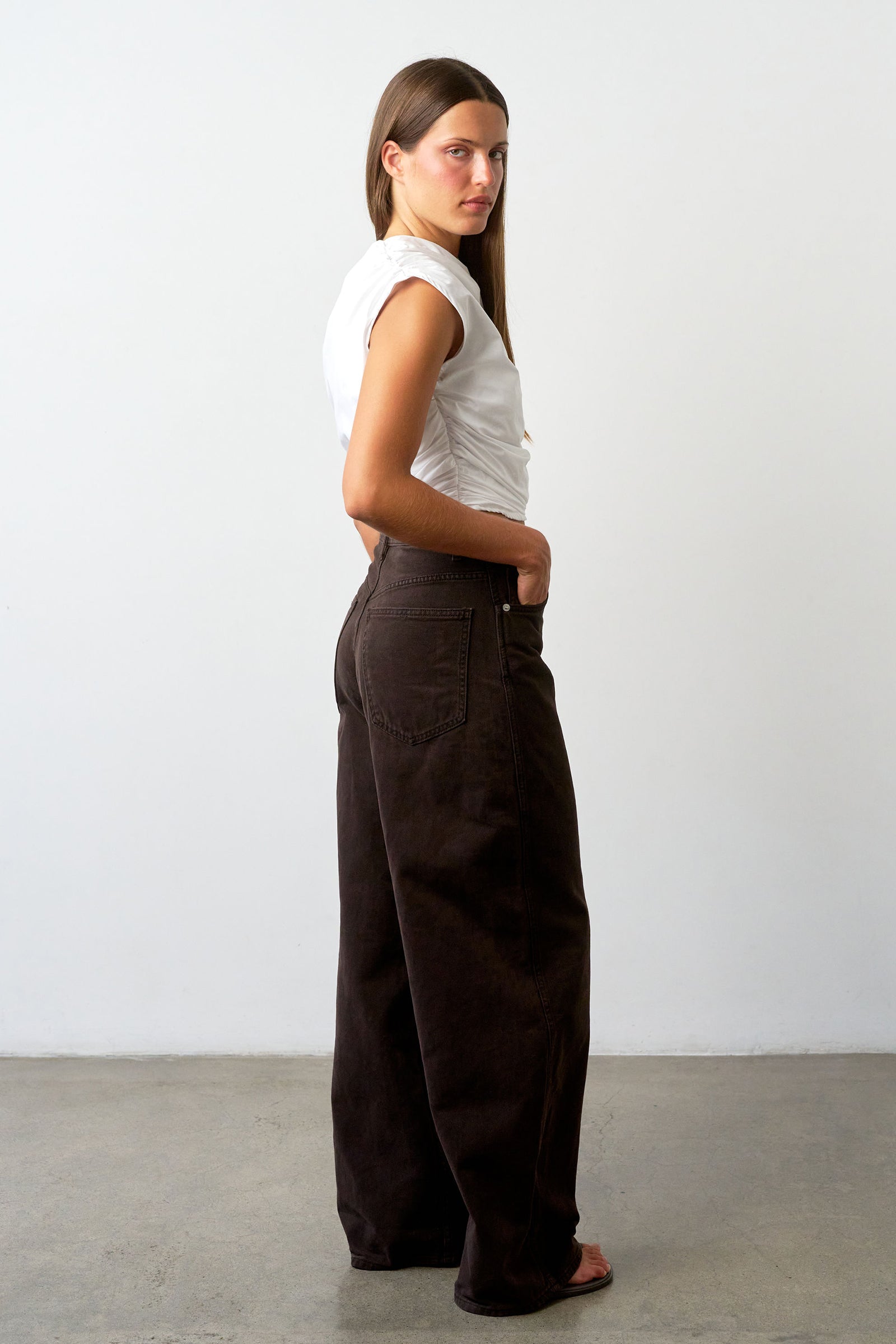 Wrap Bodice Top in White