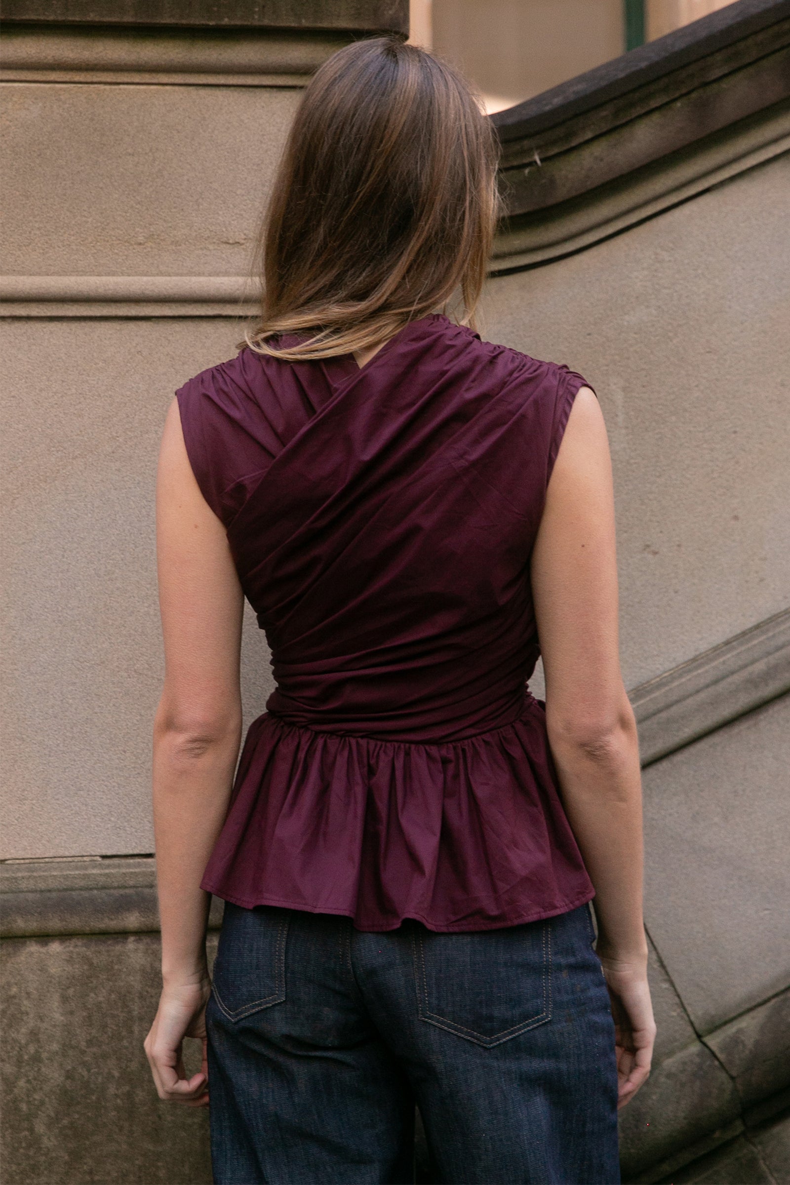 Wrap Bodice Deux Top in Burgundy