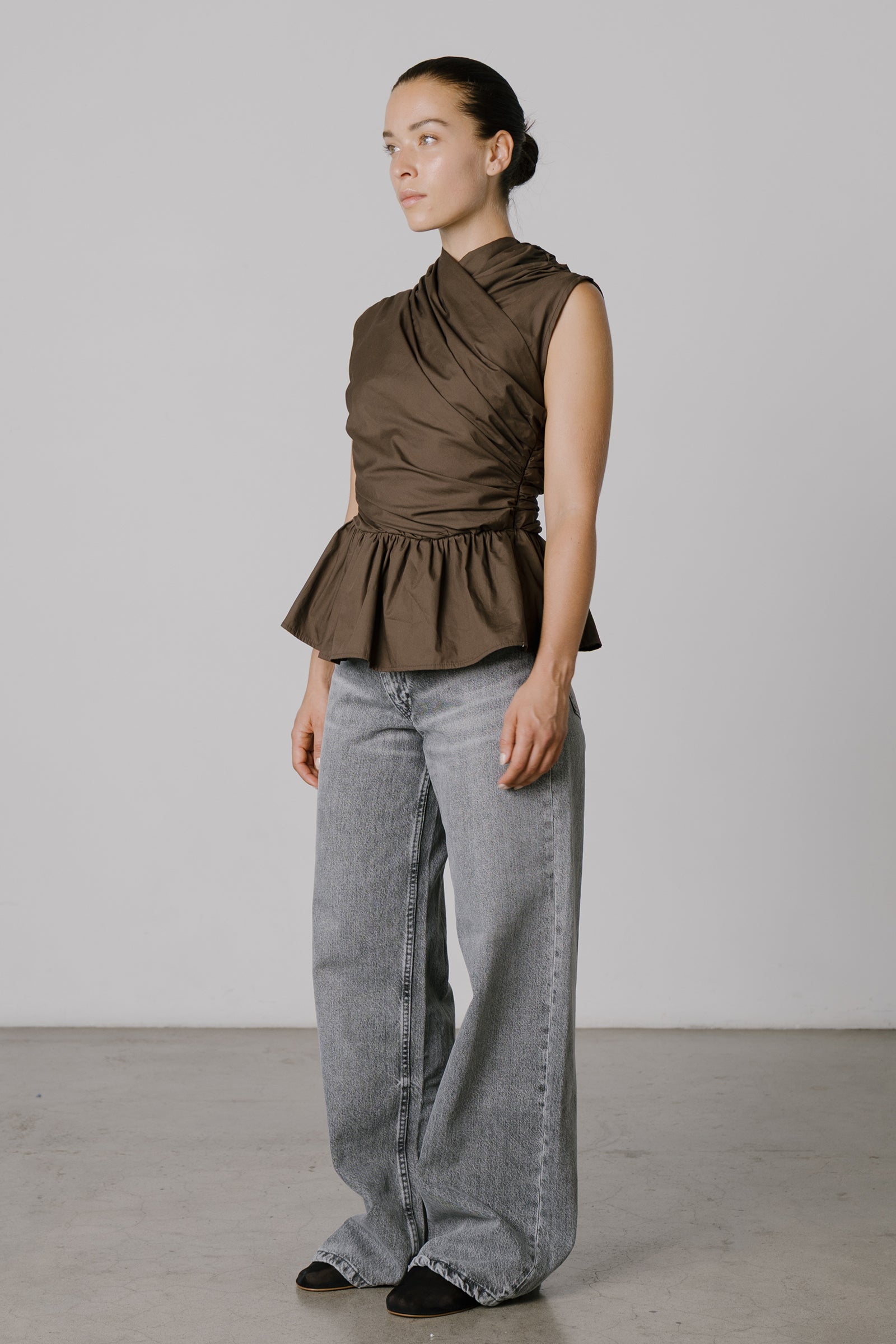 Wrap Bodice Deux Top in Chocolate