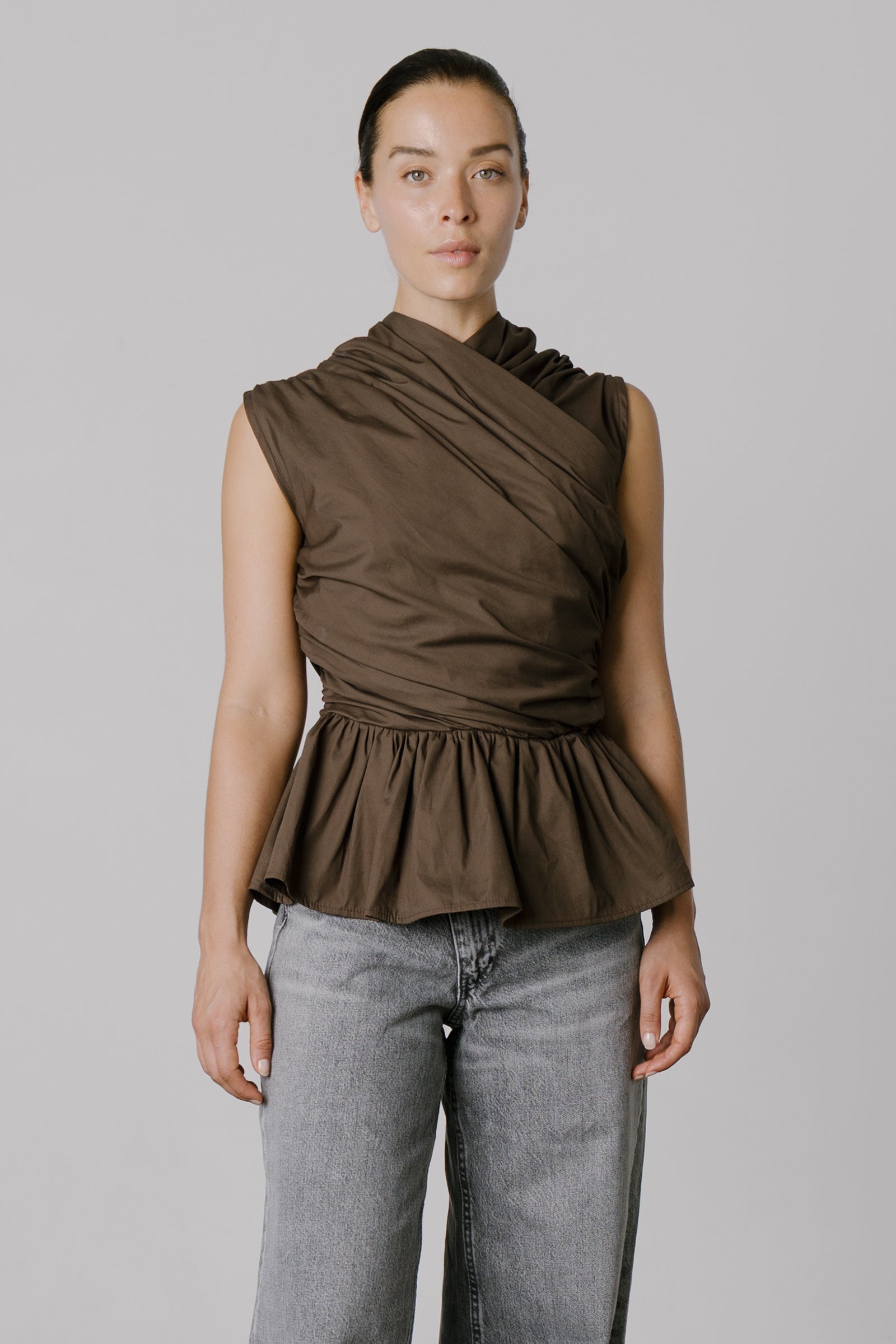 Wrap Bodice Deux Top in Chocolate