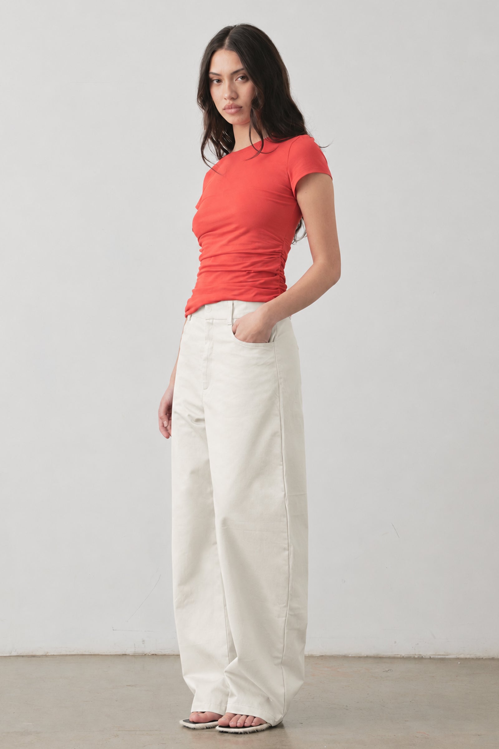 Barrel Trouser in Ivory
