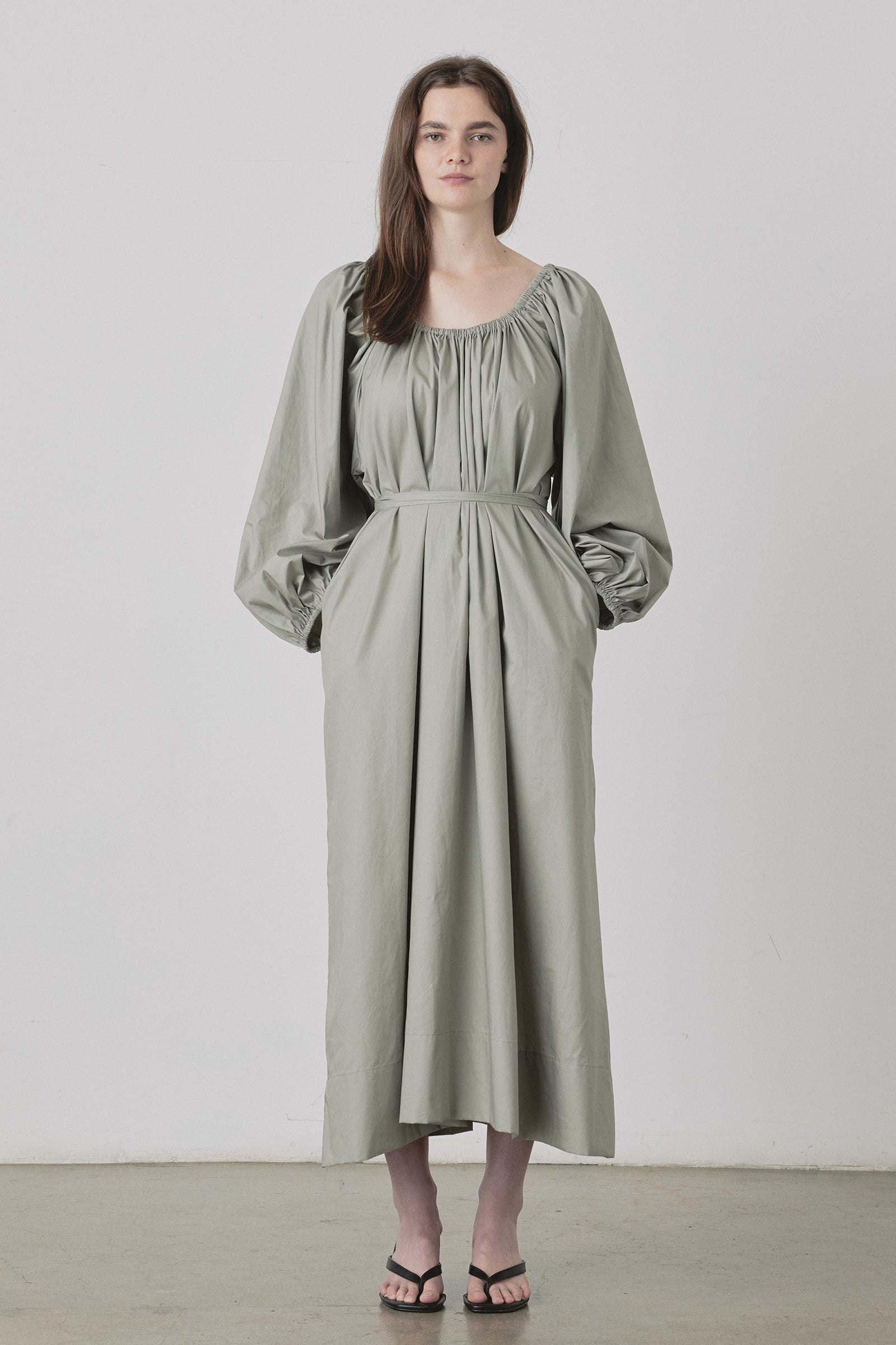 Bloom U-Neck Maxi Dress in Sage