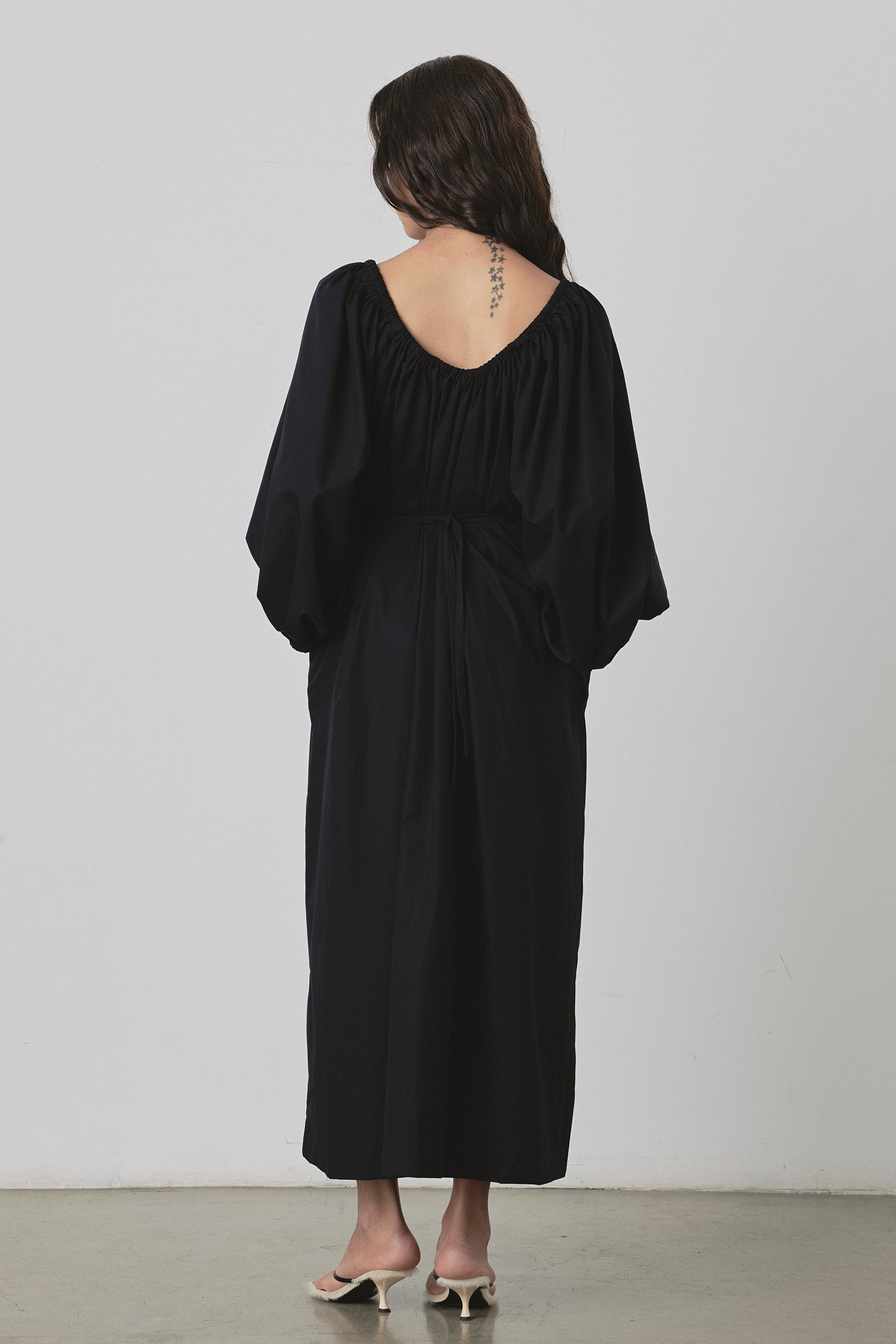 Bloom U-Neck Maxi Dress in Black