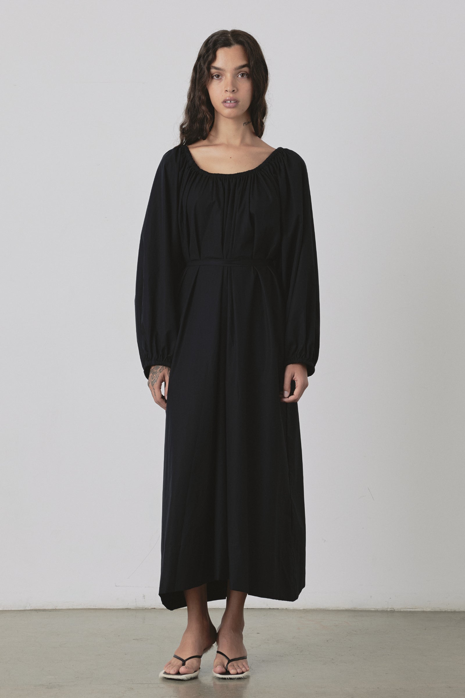 Bloom U-Neck Maxi Dress in Black