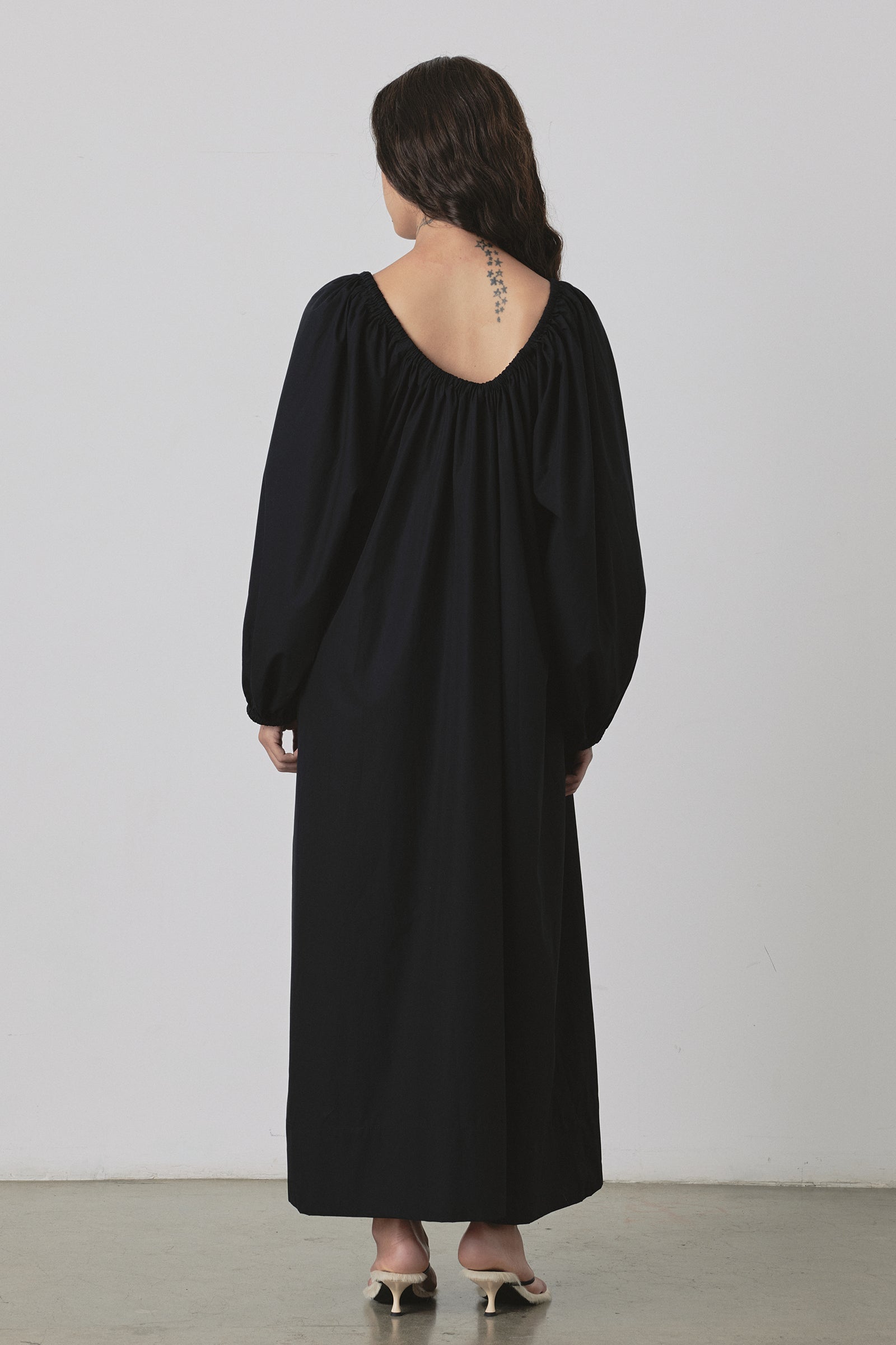 Bloom U-Neck Maxi Dress in Black