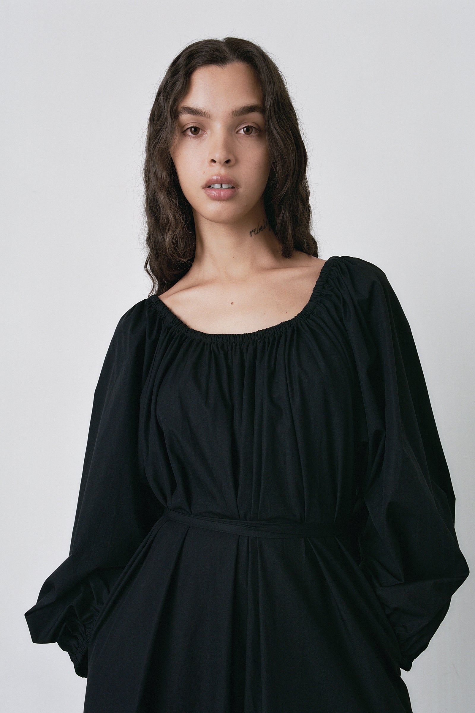 Bloom U-Neck Maxi Dress in Black