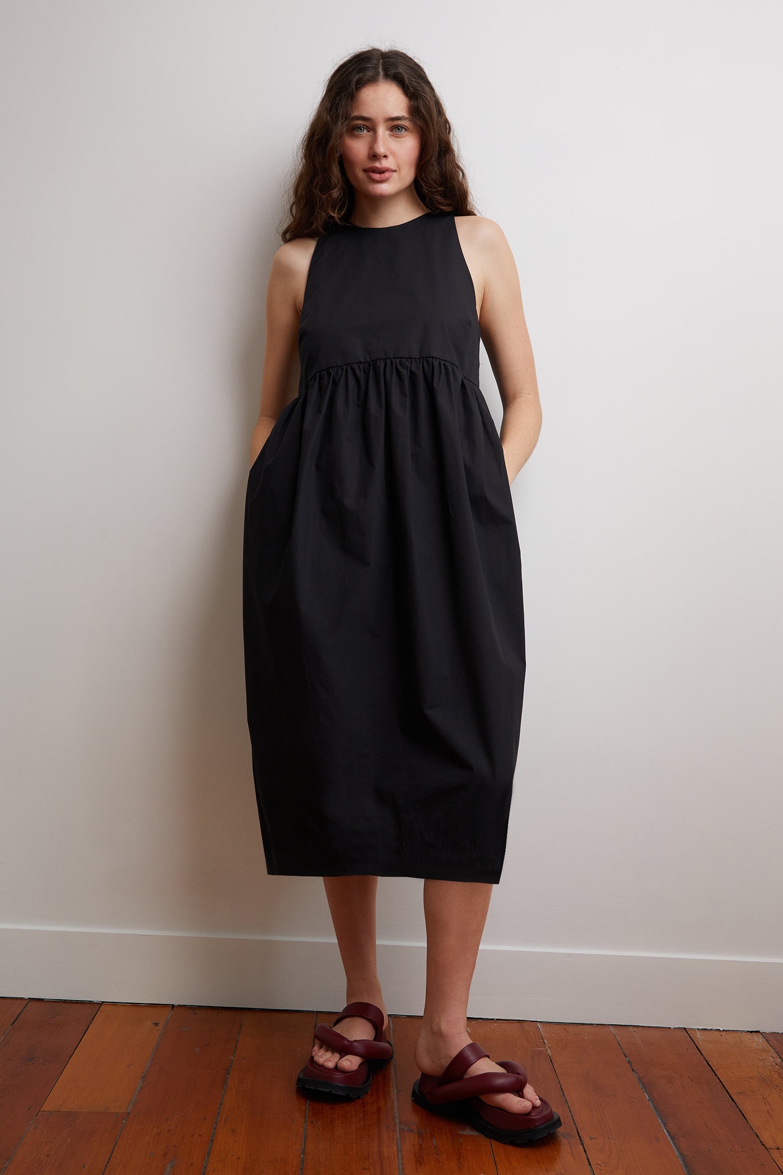 Cocoon Dress in Navy