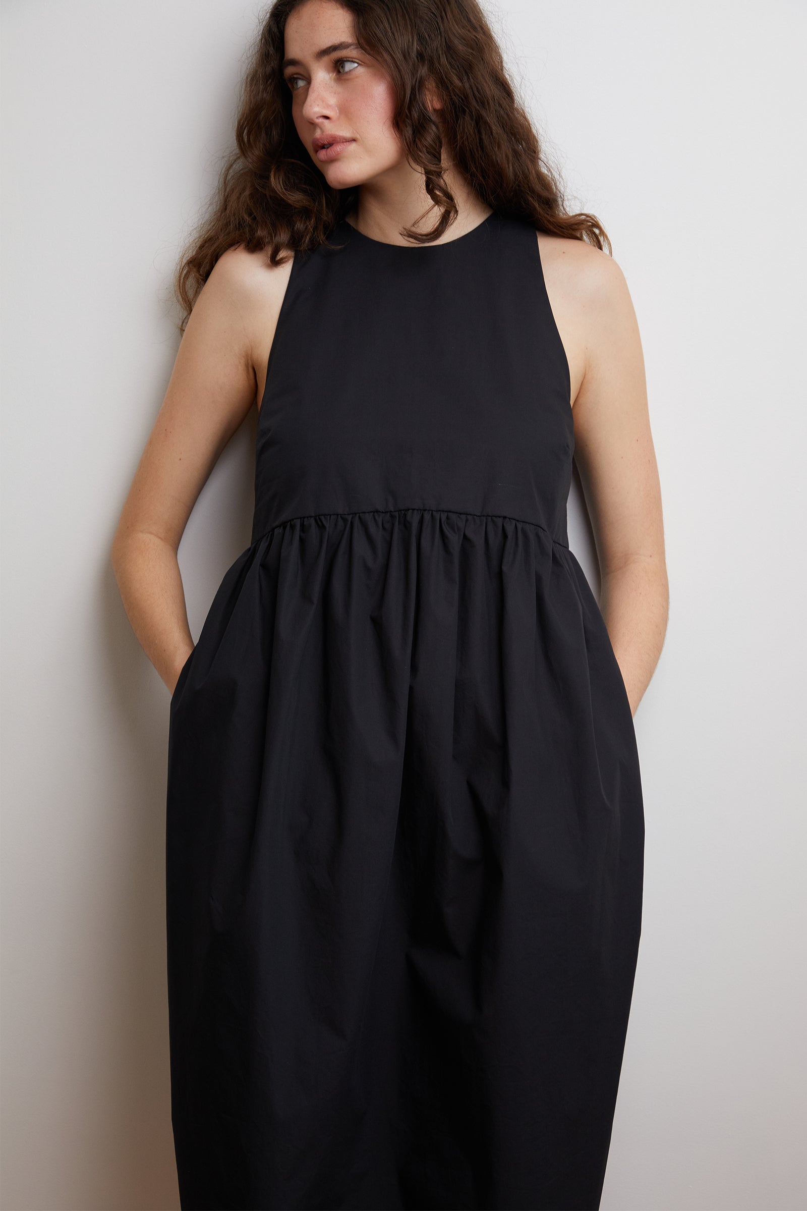 Cocoon Dress in Navy