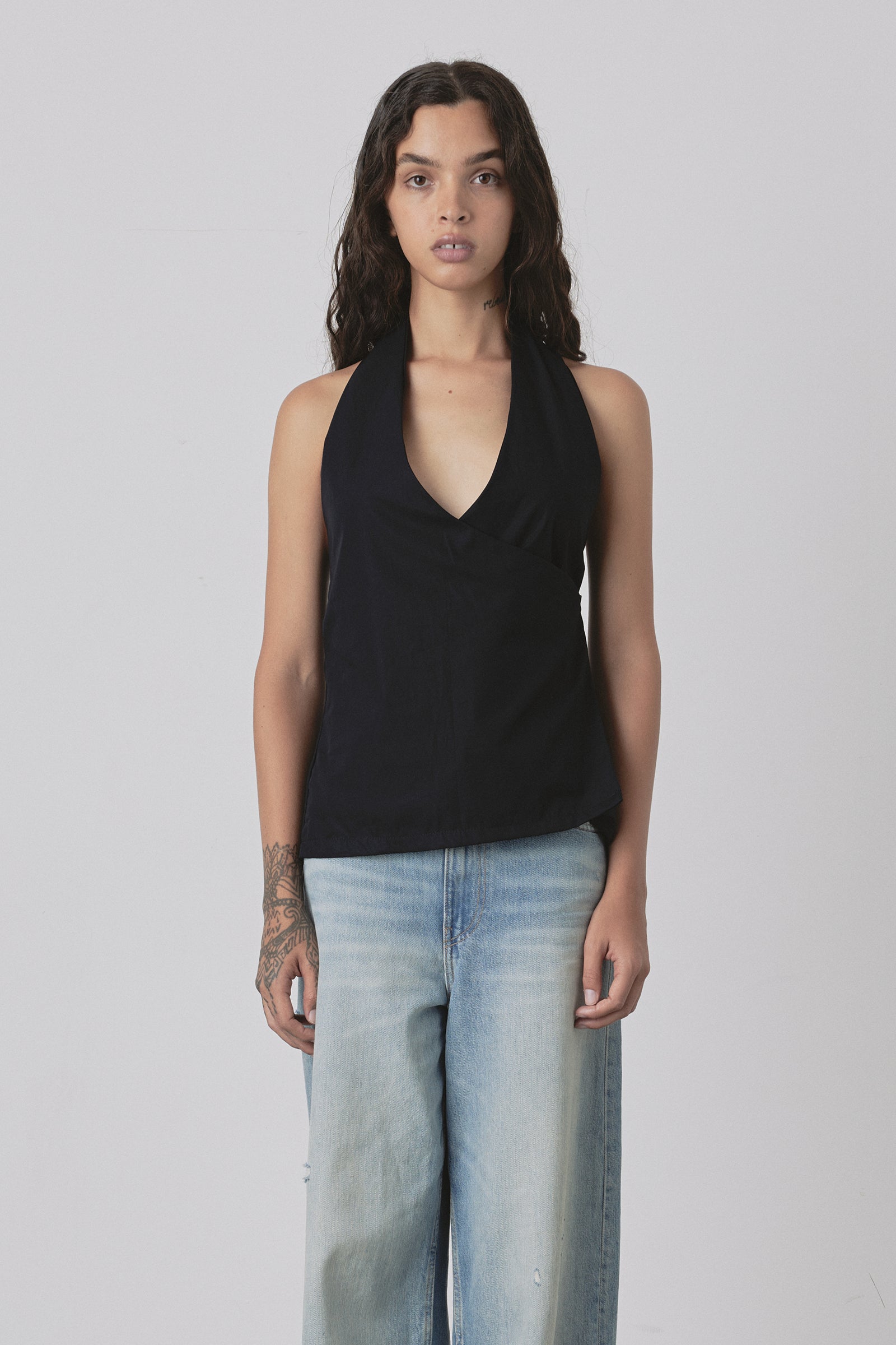 (Promotion) Haut Halter Croisé en Noir