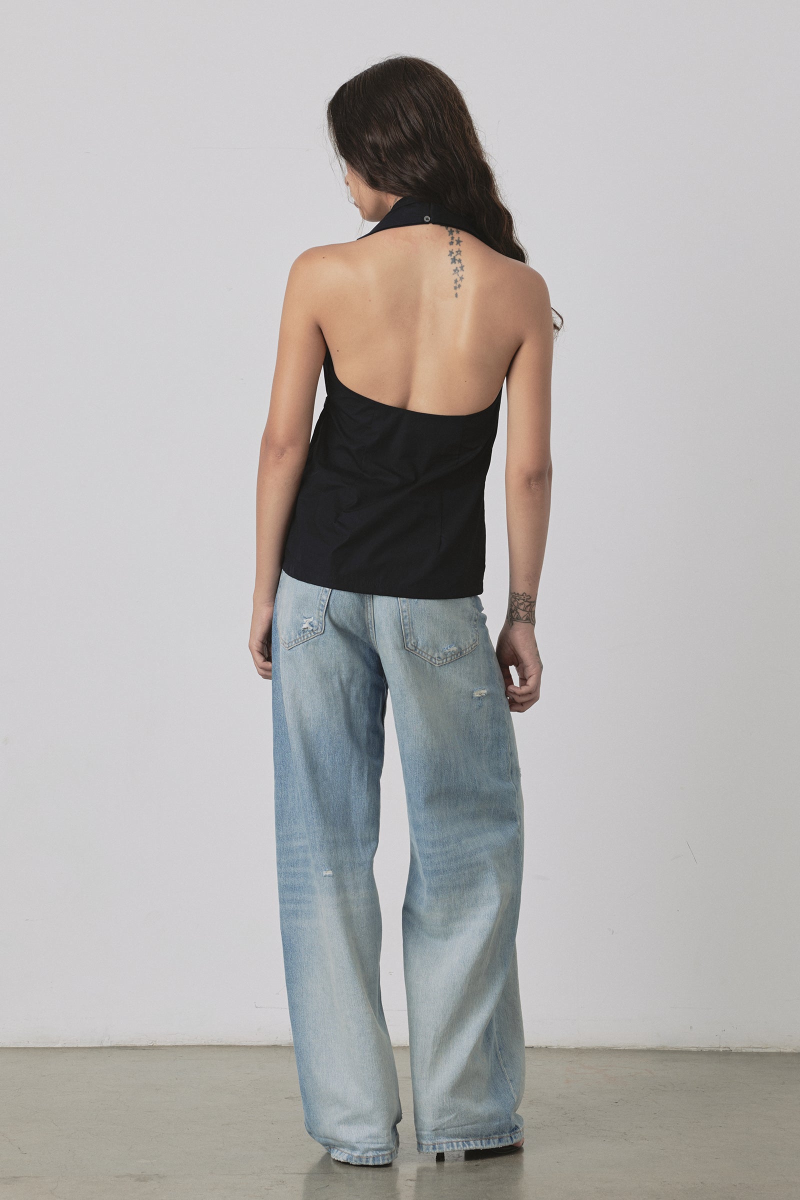 (Promotion) Haut Halter Croisé en Noir