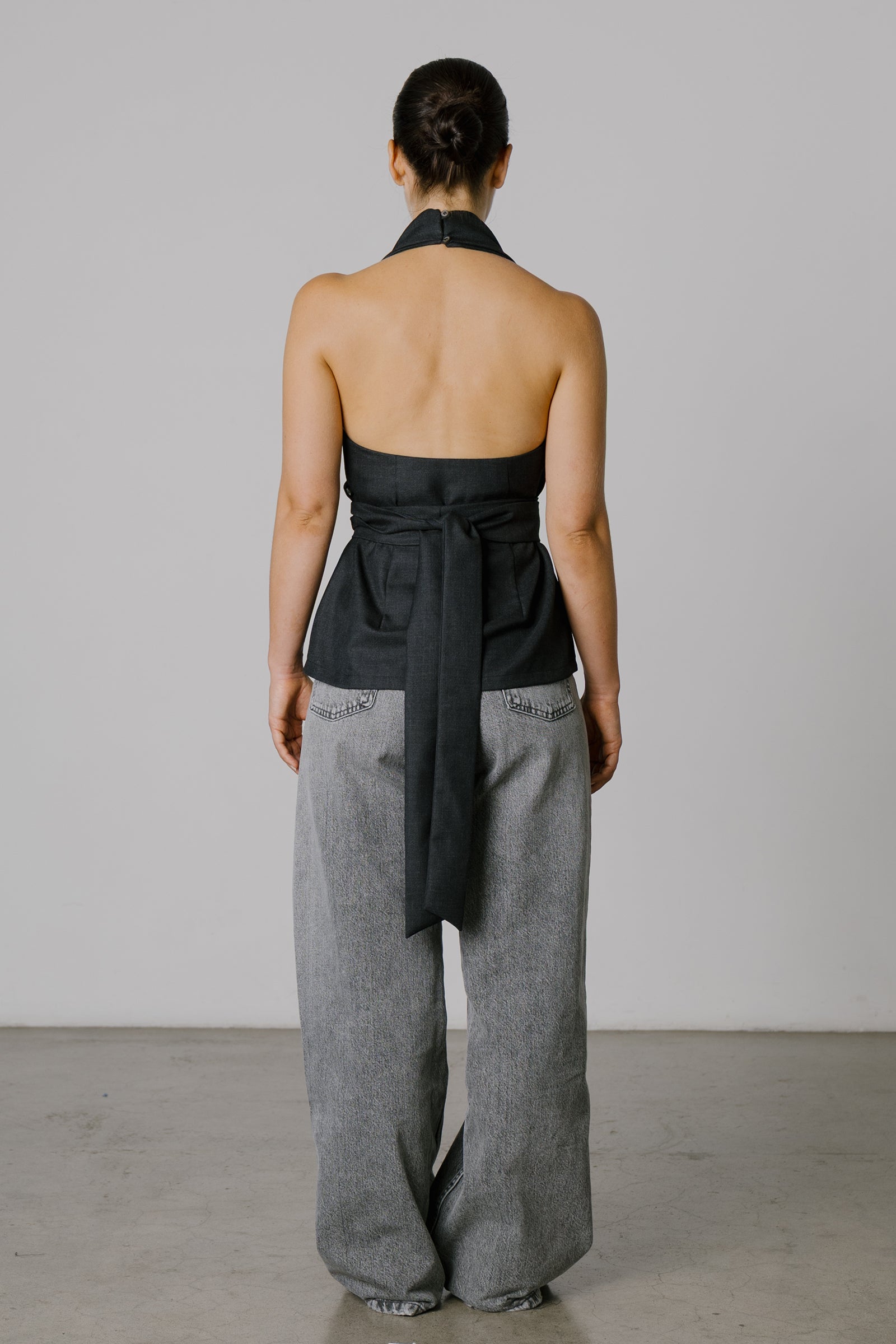 (Promotion) Haut Halter Croisé en Noir