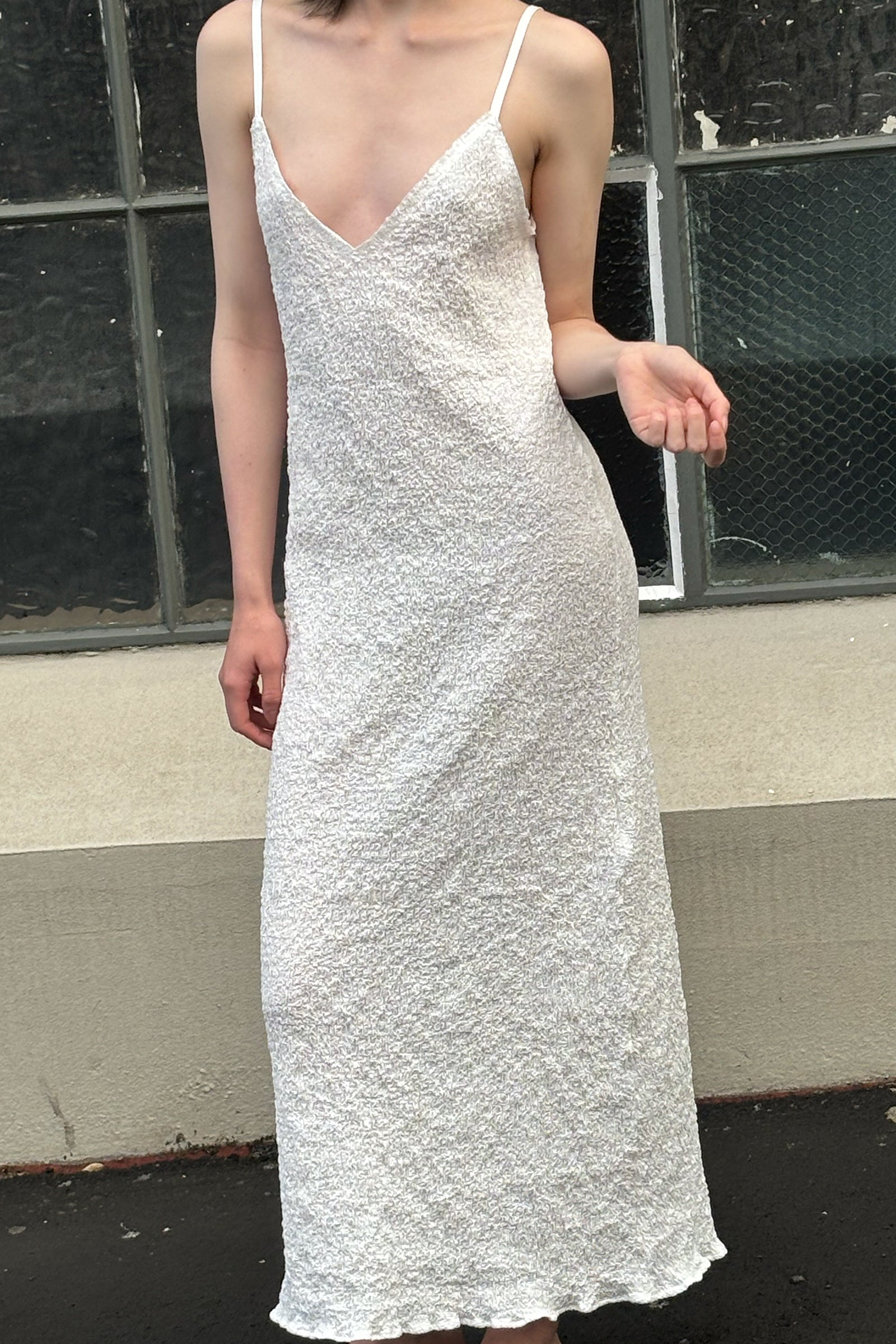 Valentine Dress in Crushed White