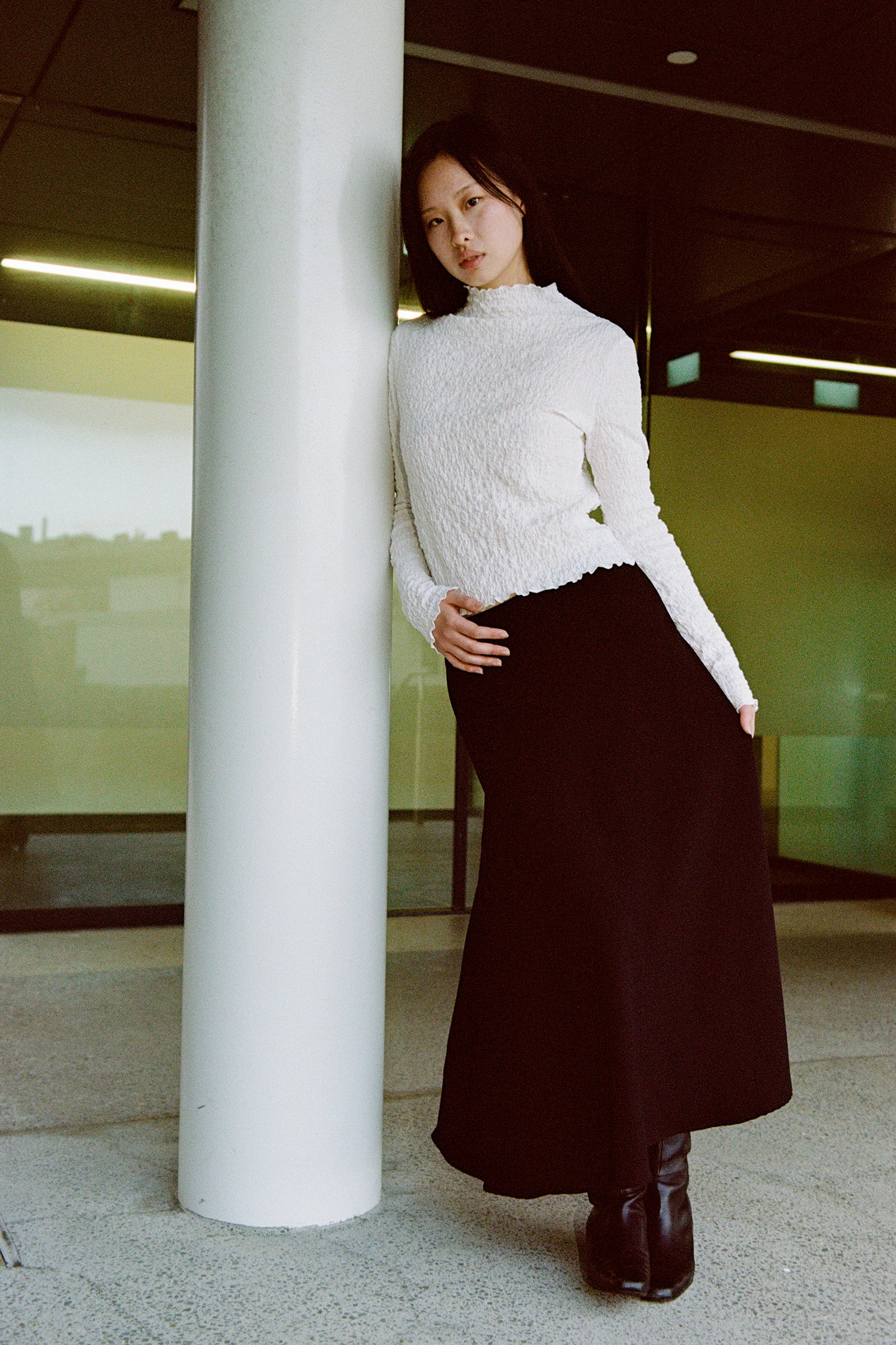 Drape Skirt in Black