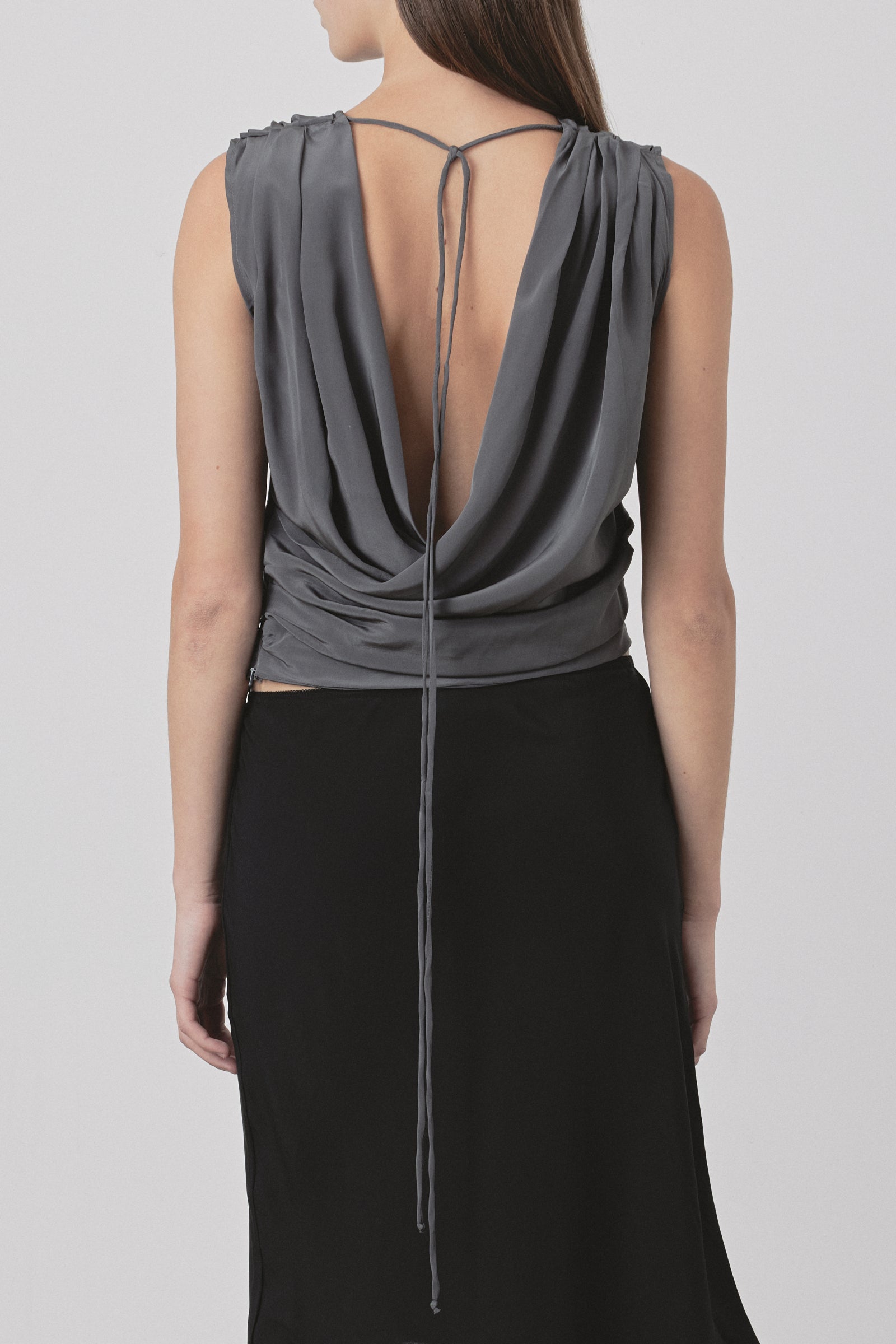 Drape Wrap Bodice Top in Fossil