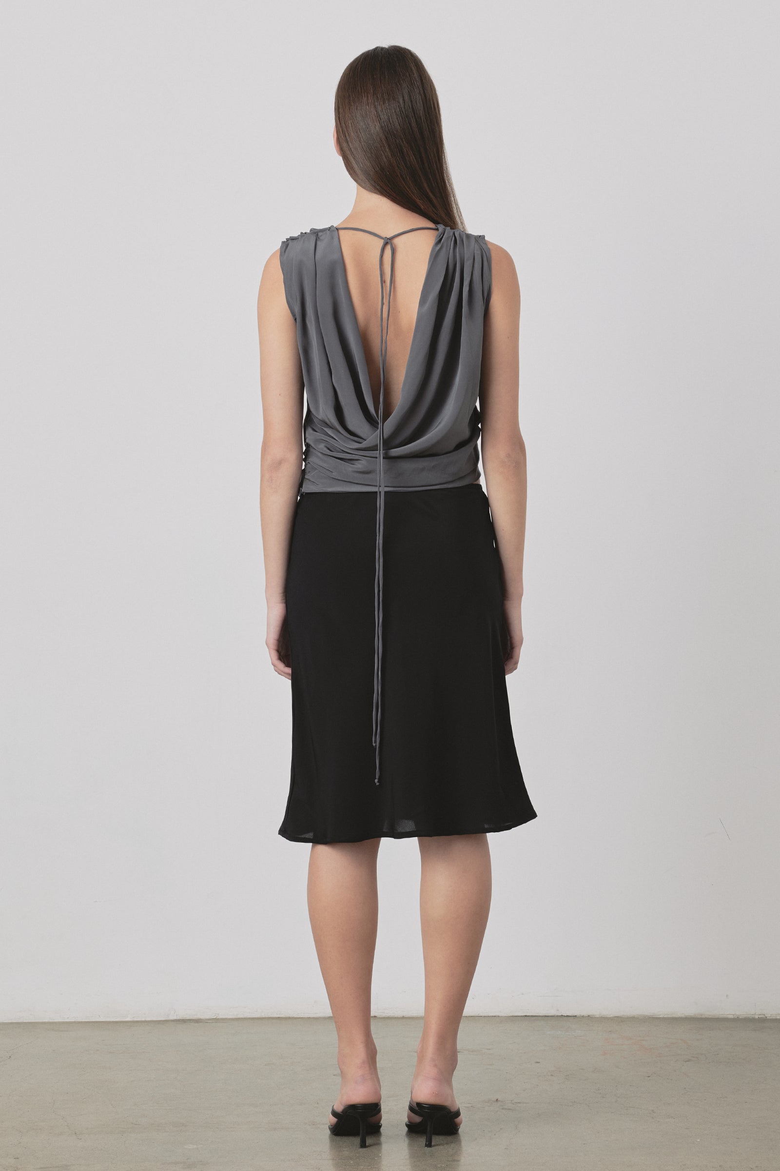 Drape Wrap Bodice Top in Fossil