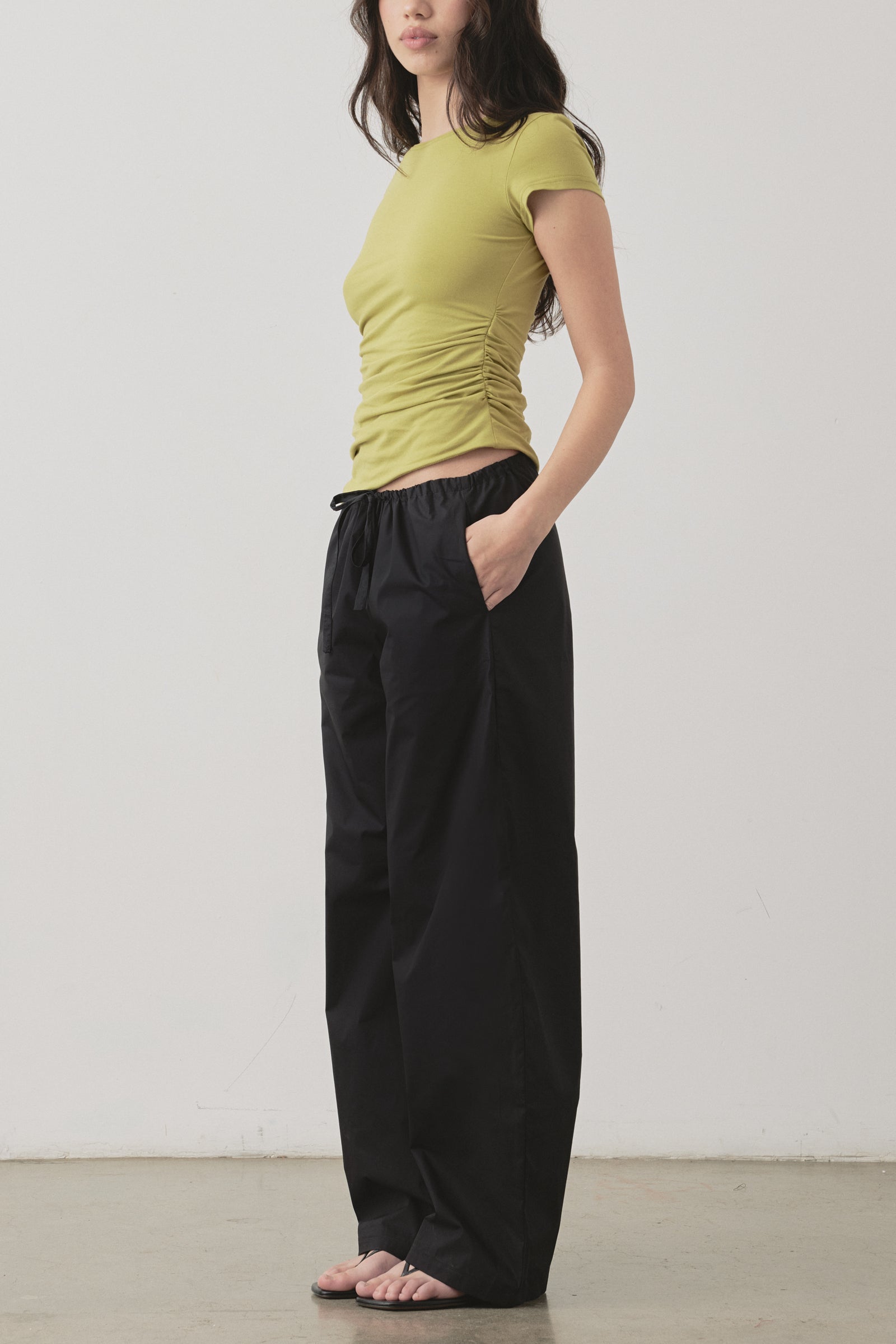Pantalon ample à cordon de serrage noir