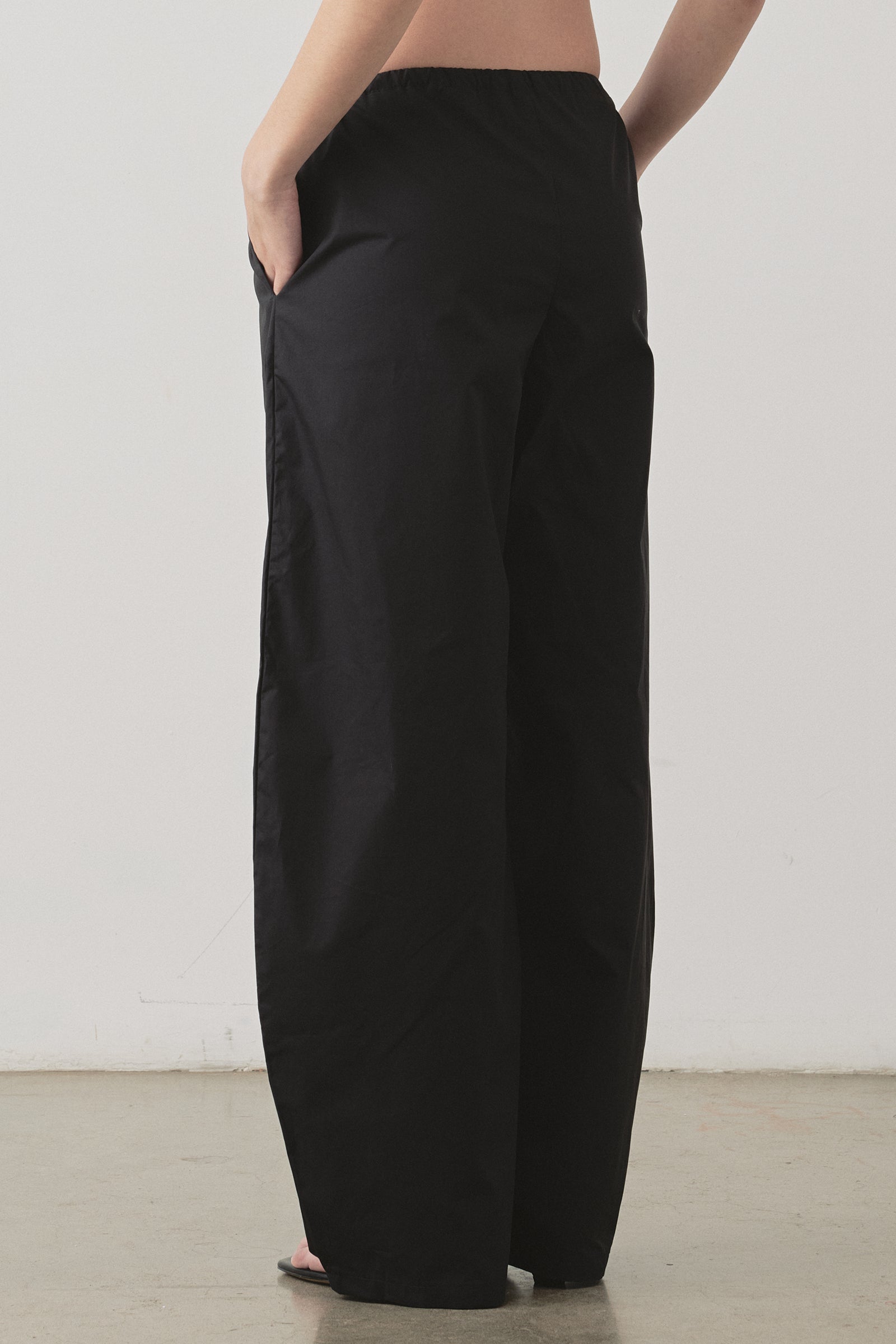 Pantalon ample à cordon de serrage noir