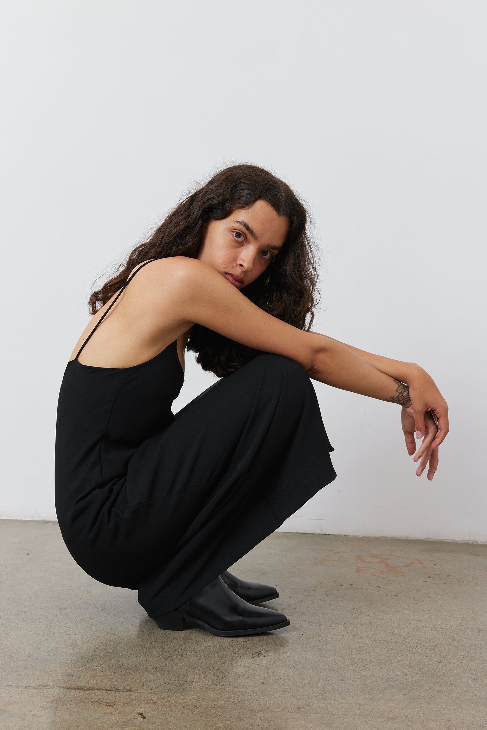 Minimal Slip Dress in Black