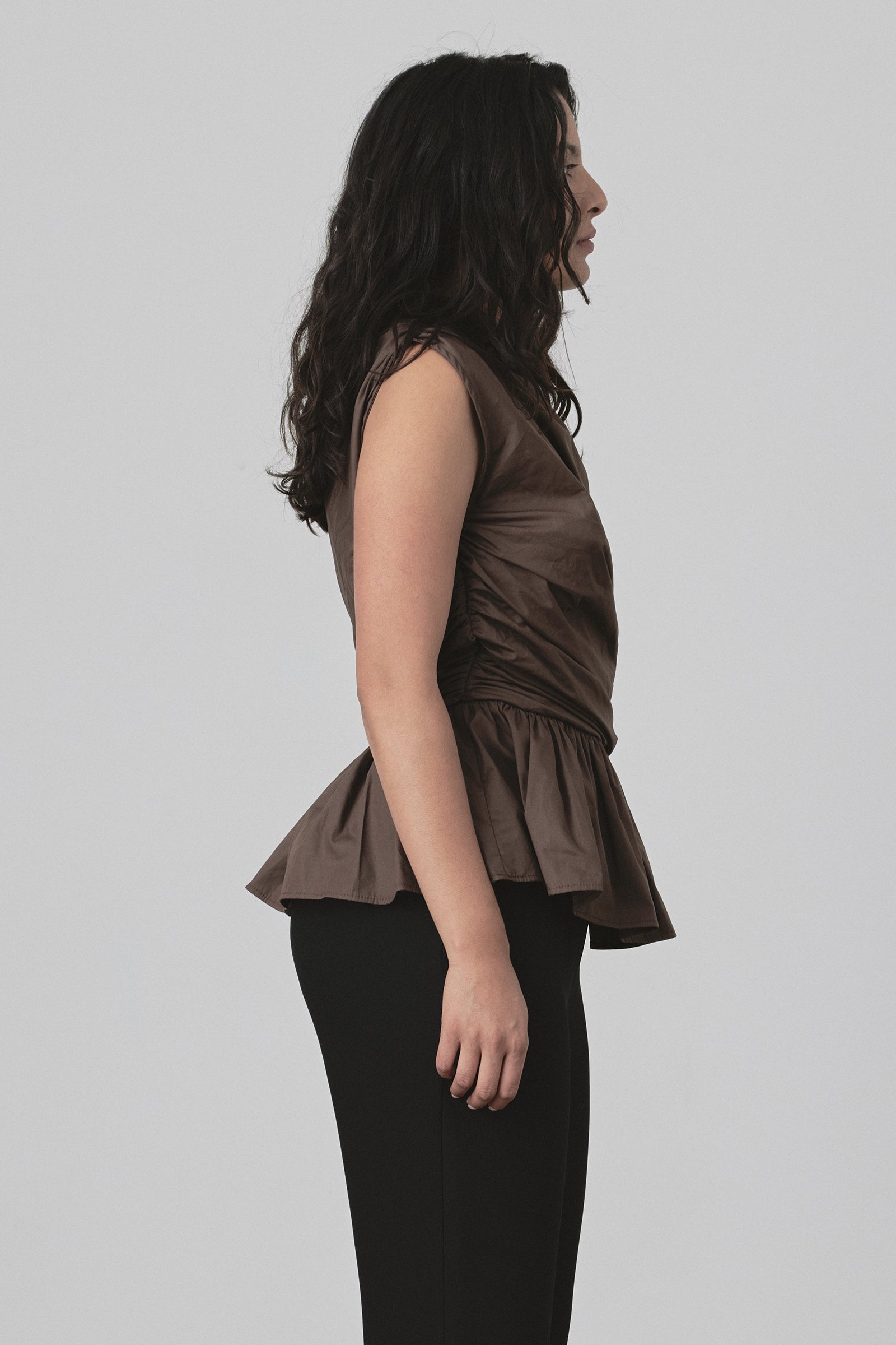 Wrap Bodice Deux Top in Chocolate