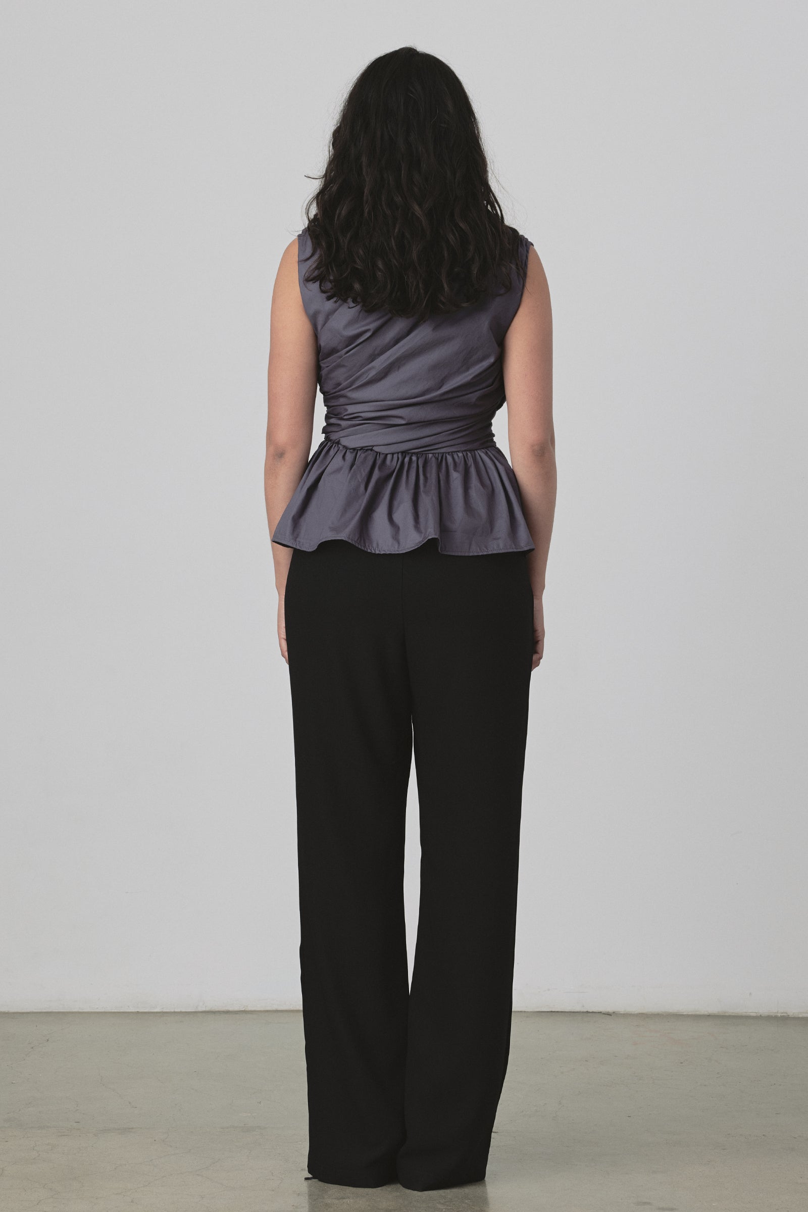 Wrap Bodice Deux Top in Charcoal